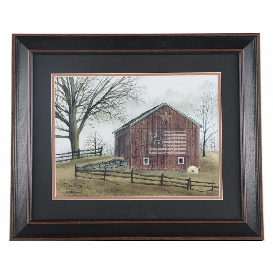 Offset Lithograph After Billy Jacobs "Flag Barn," Late 20th Century
