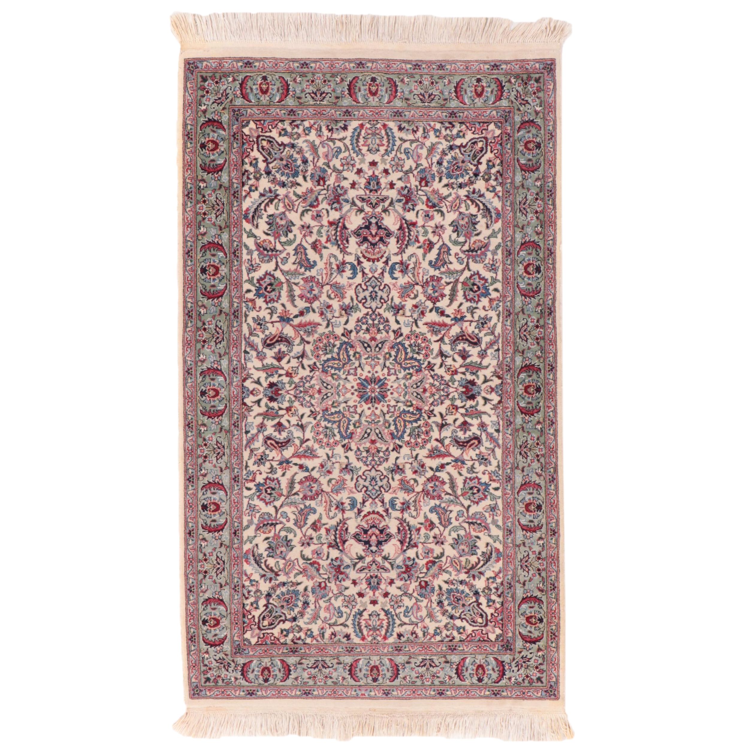 3'2 x 6' Hand-Knotted Indo-Persian Nain Style Area Rug