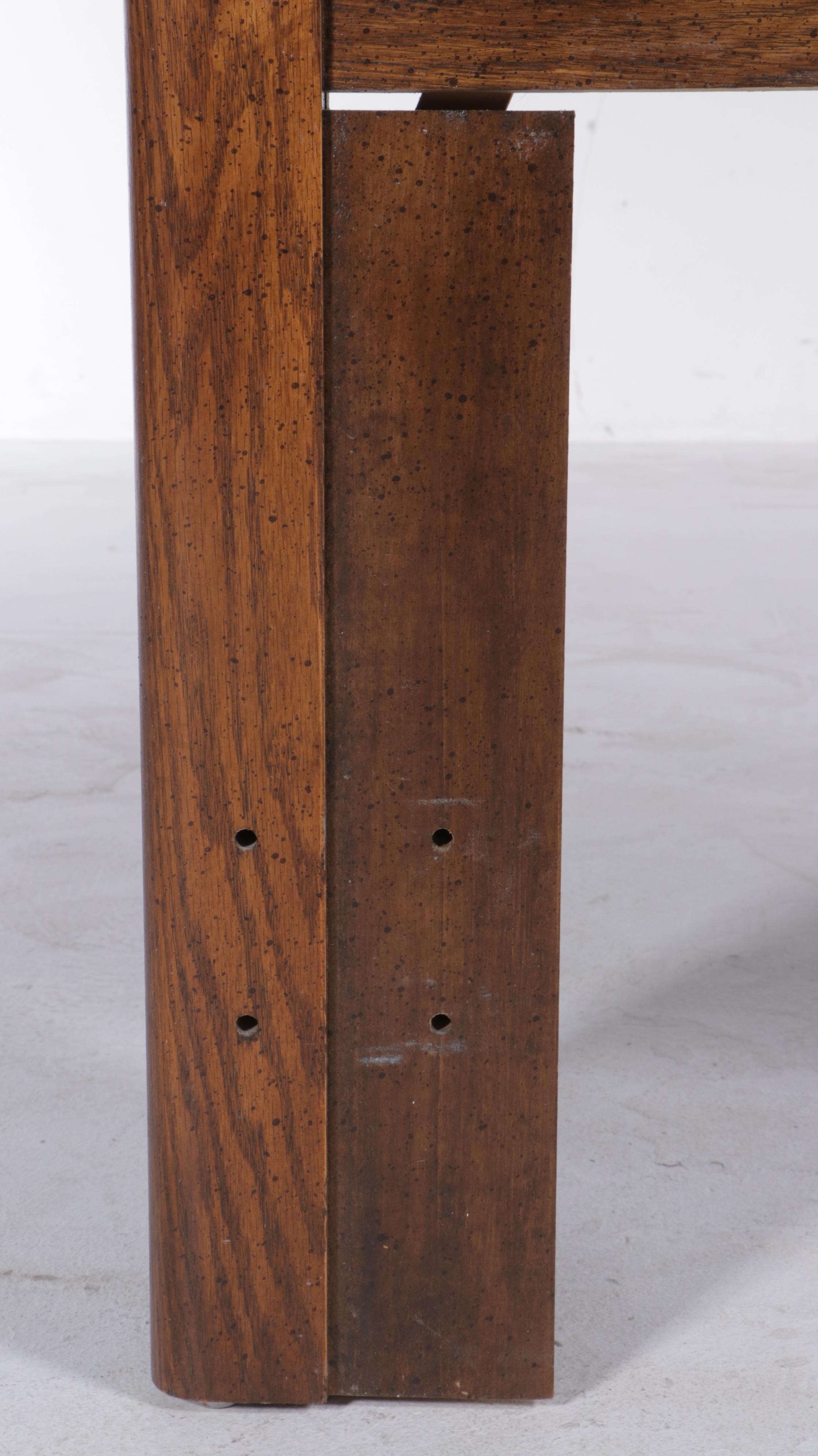 Dixie Furniture Oak Full Size Headboard with Nightstand, Late 20th Century