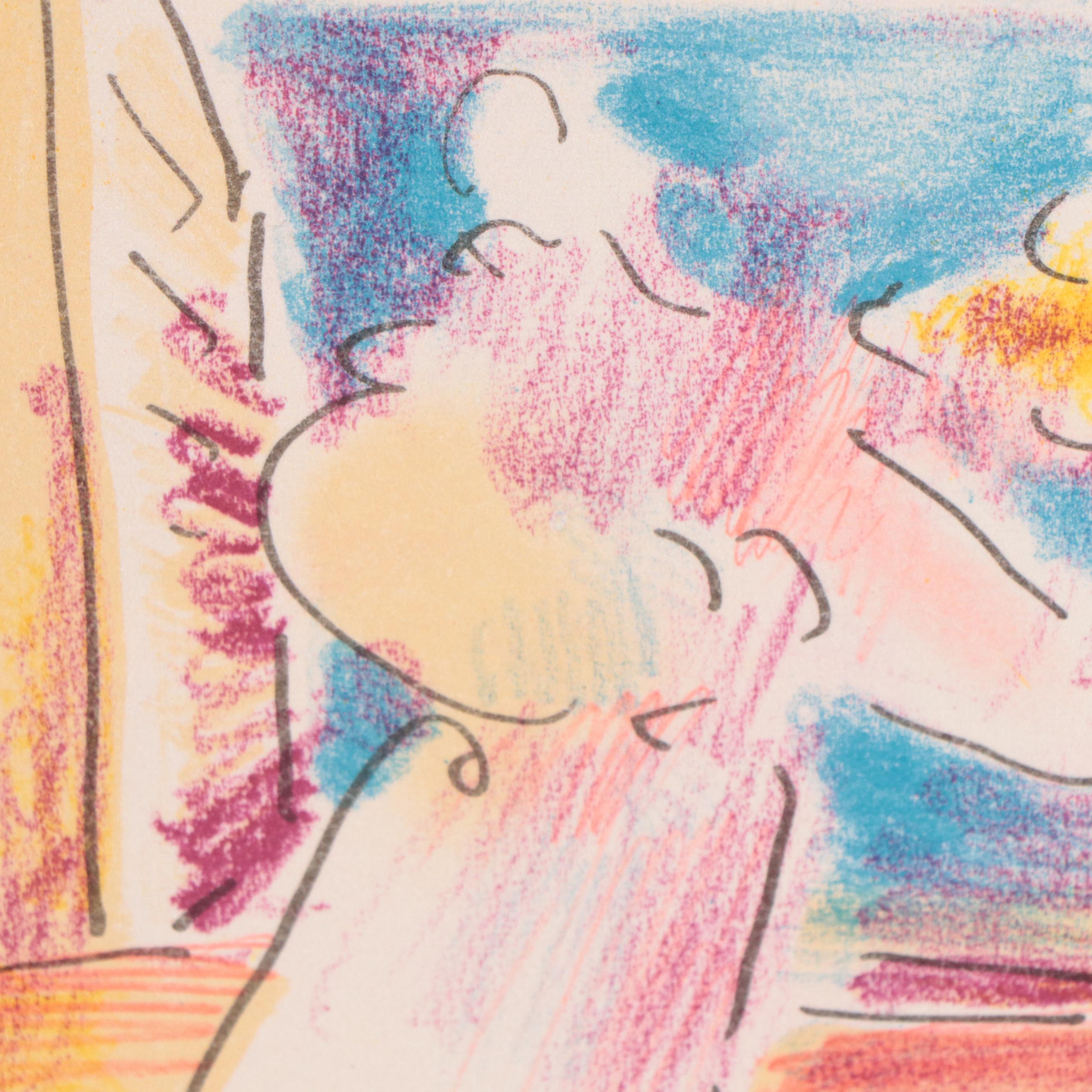 Peter Max Modernist Abstract Lithograph "Ladies' Man," 1981