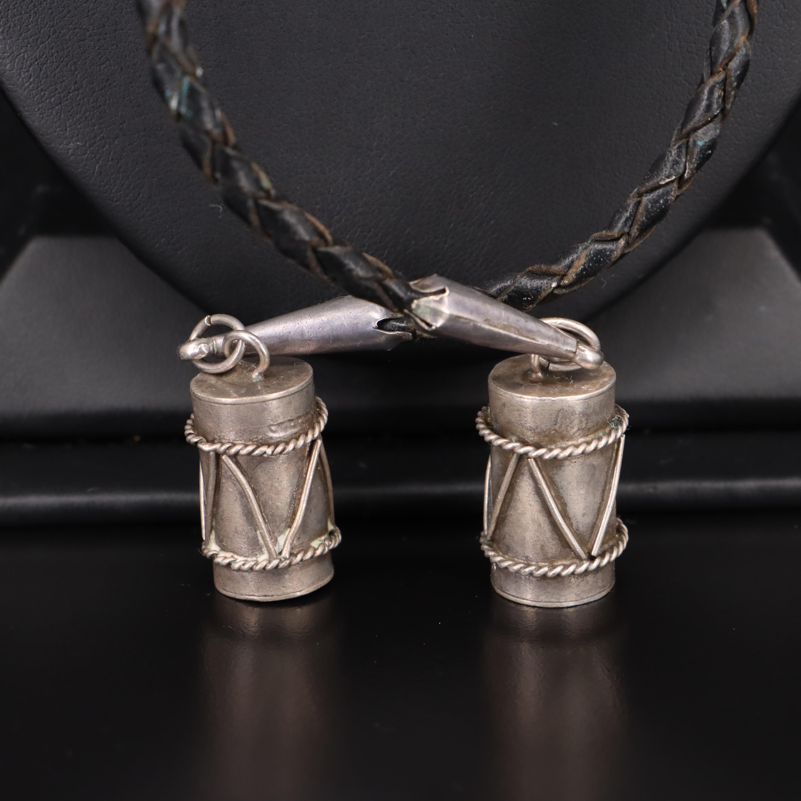 Sterling Turquoise Kachina Bolo Tie with Glass Accents