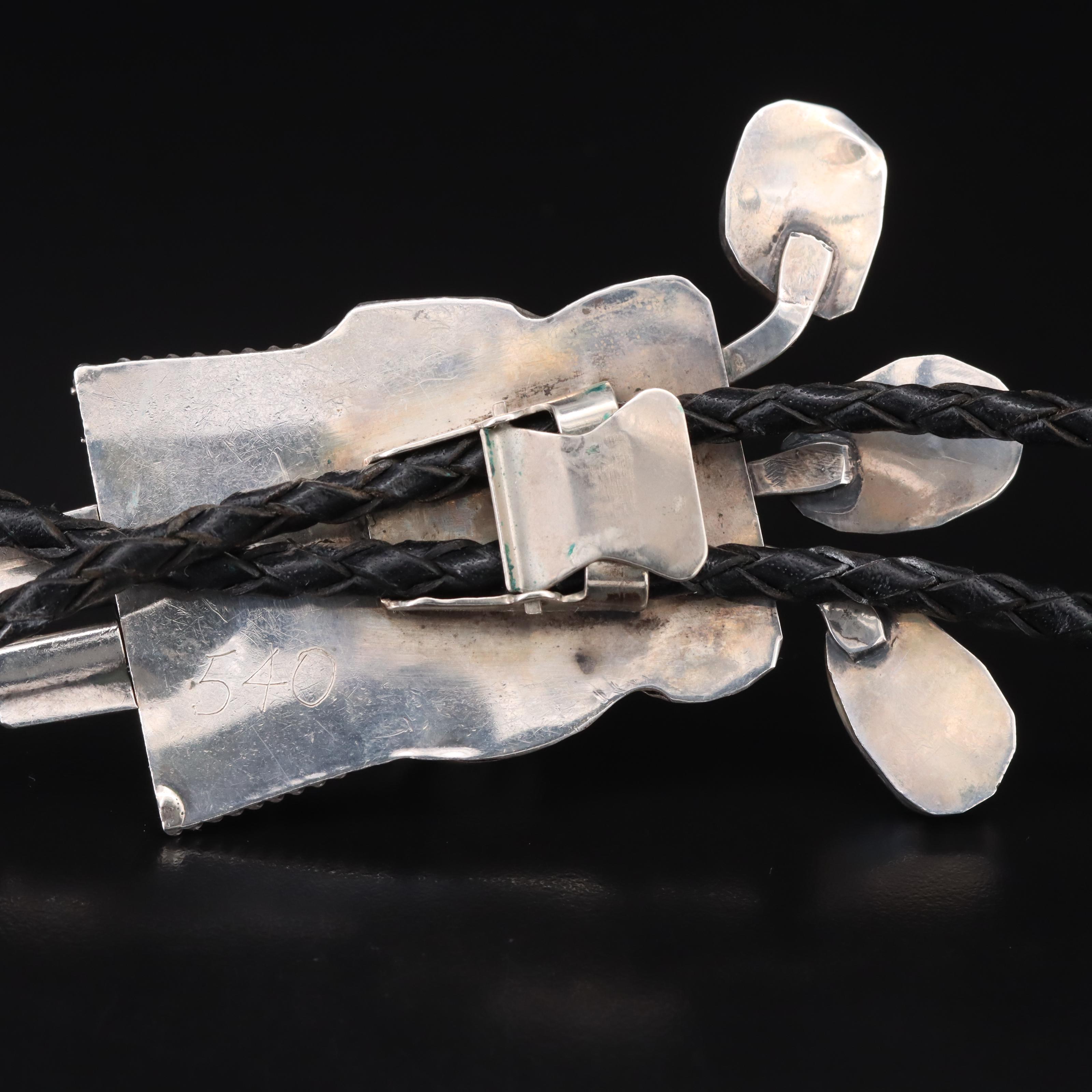 Sterling Turquoise Kachina Bolo Tie with Glass Accents