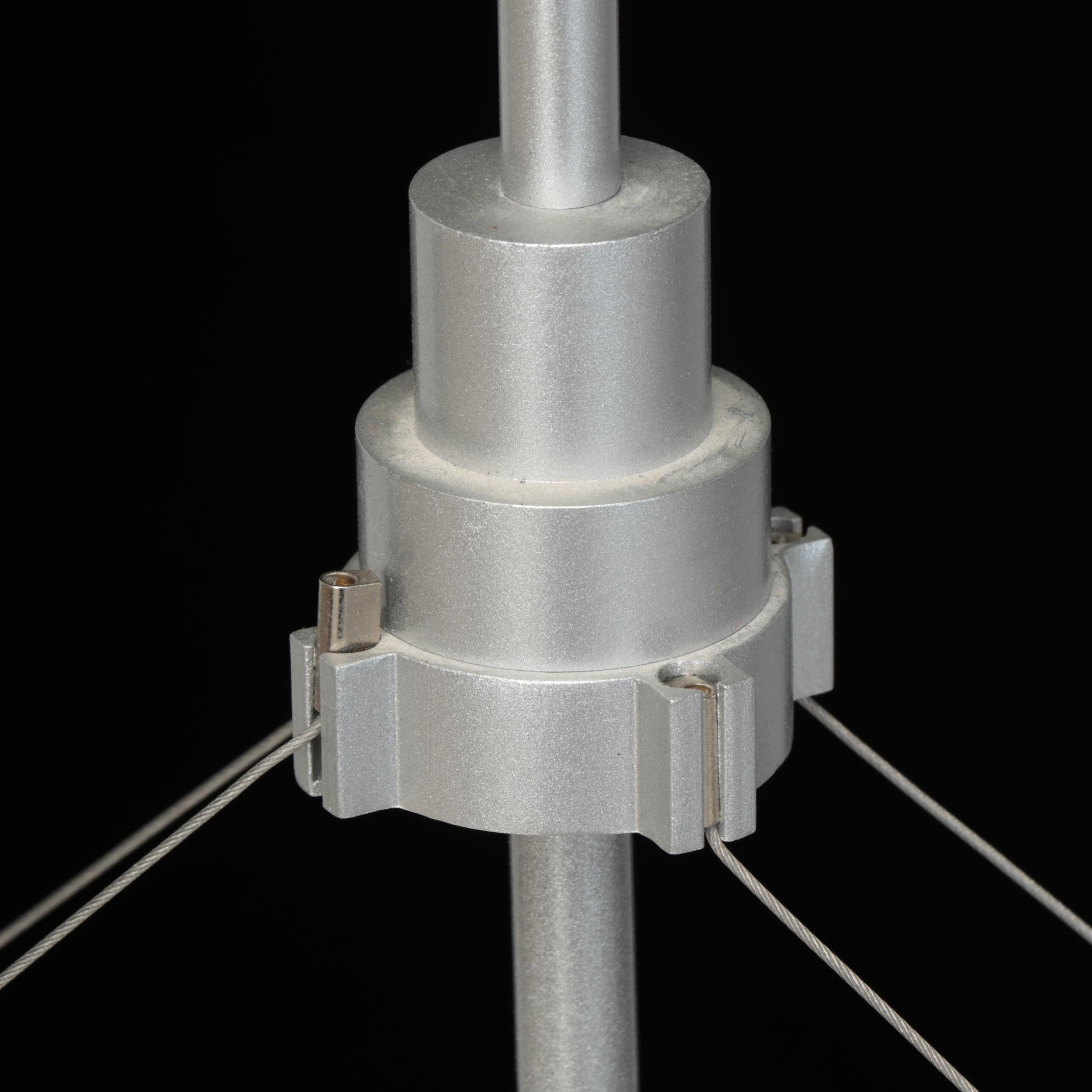 Sonneman Three-Light Brushed Metal and Satin Glass Pendant Light