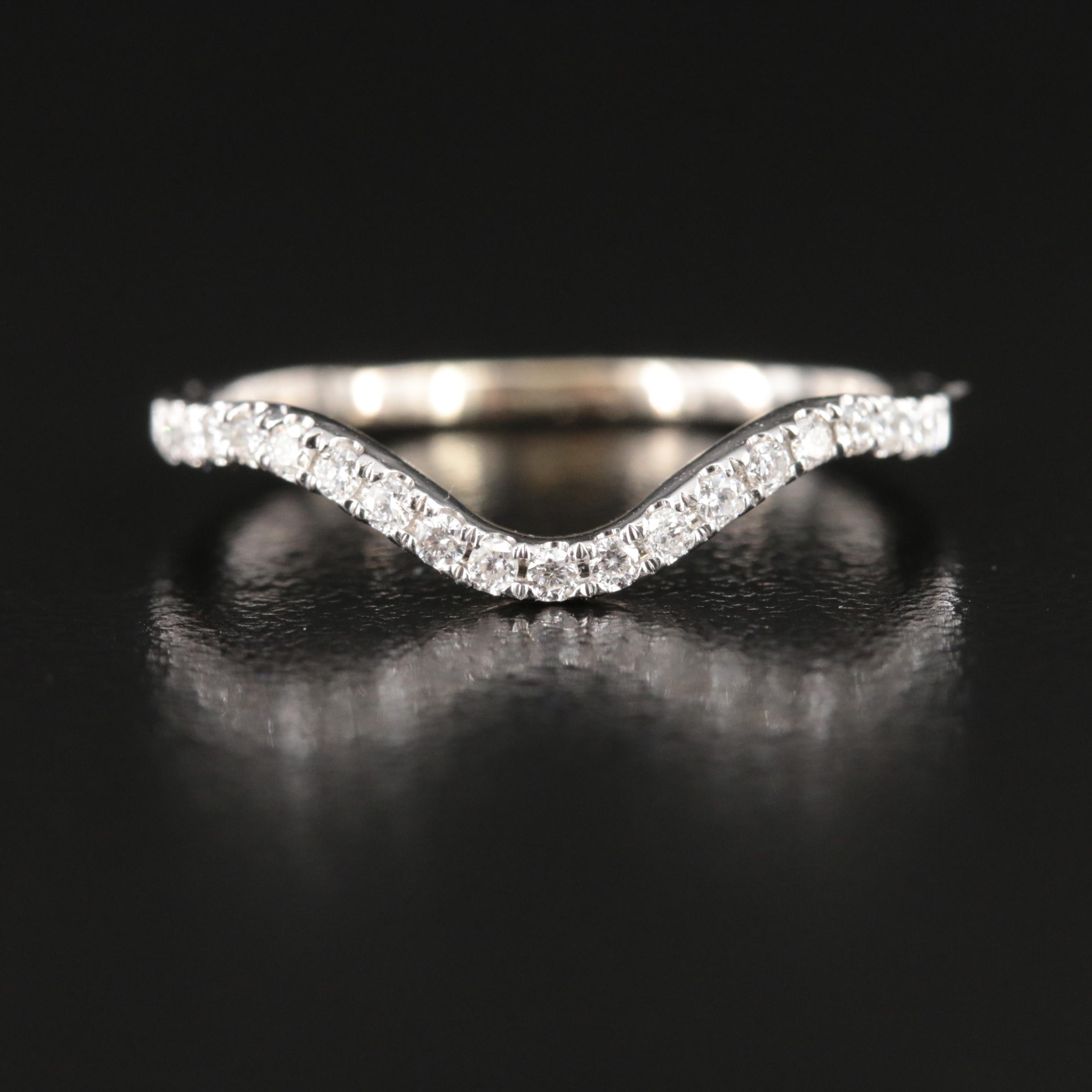 14K 0.19 CTW Diamond Contour Band