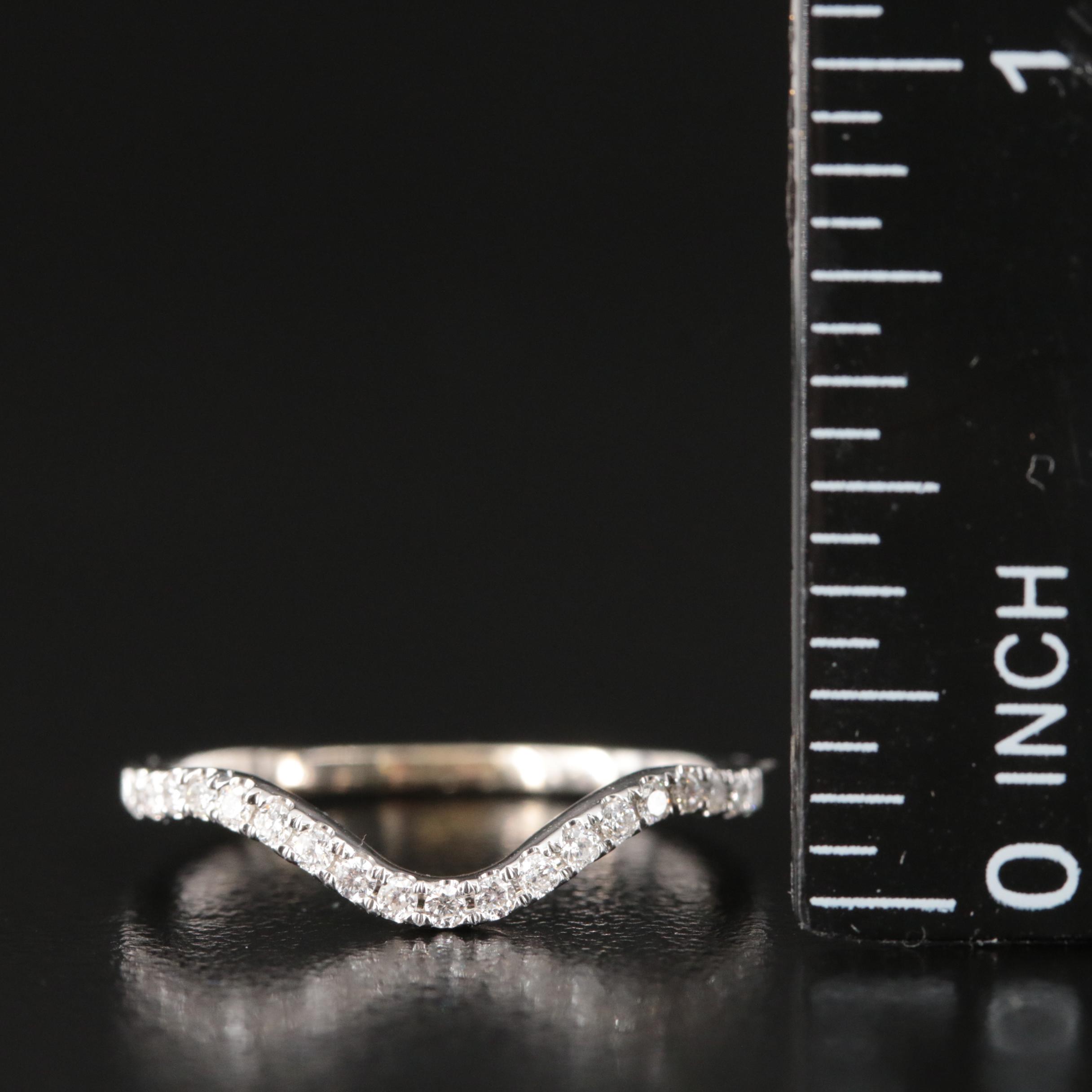 14K 0.19 CTW Diamond Contour Band