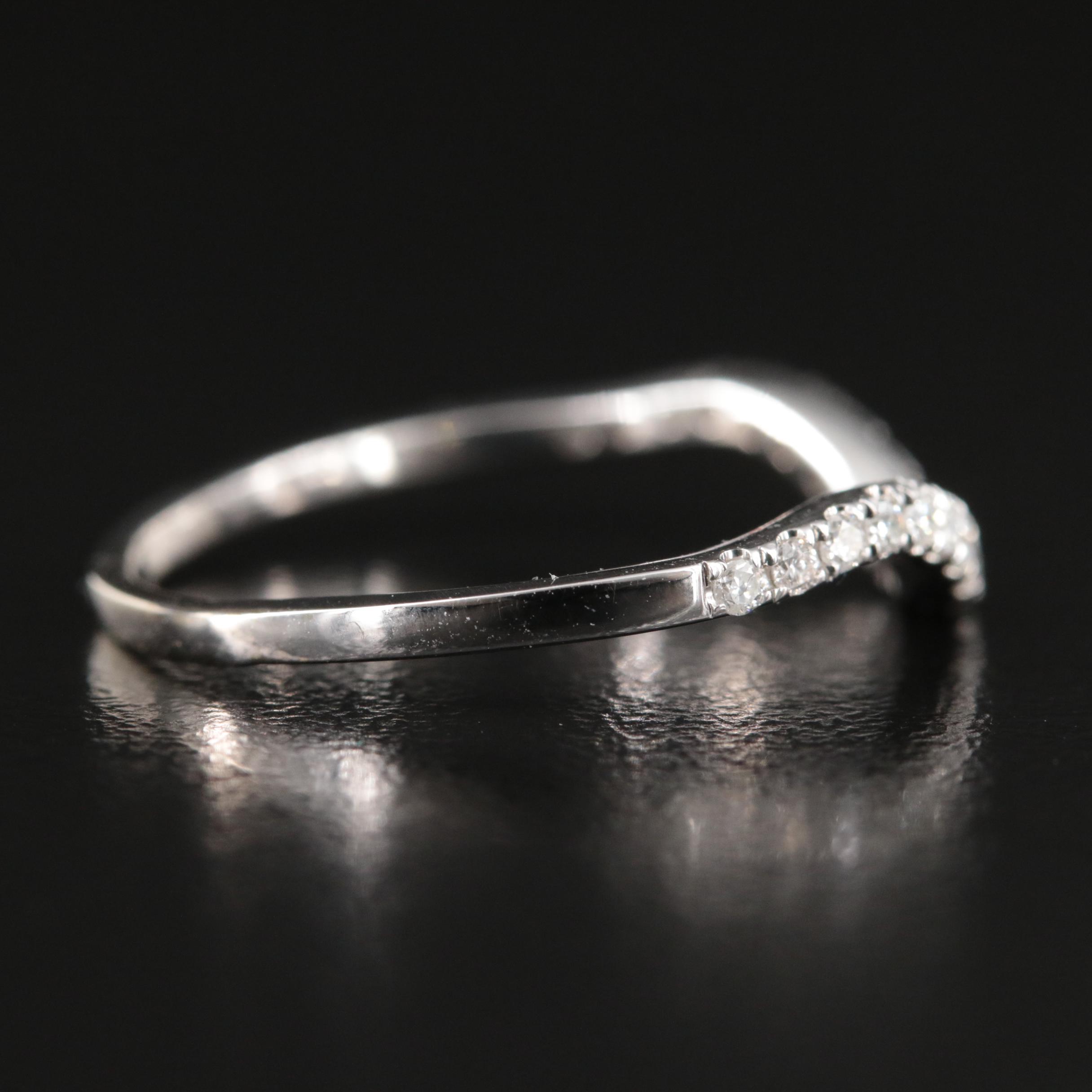 14K 0.19 CTW Diamond Contour Band