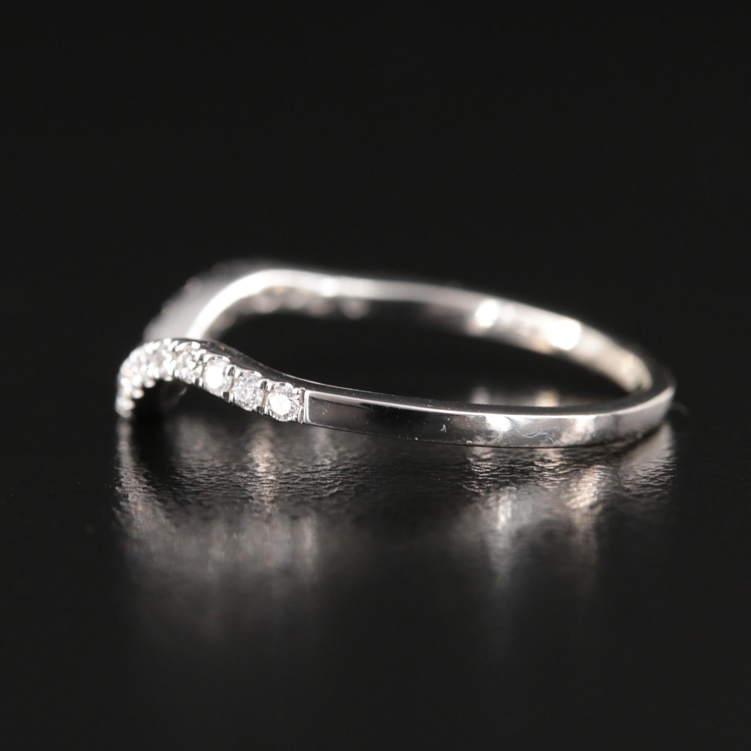 14K 0.19 CTW Diamond Contour Band