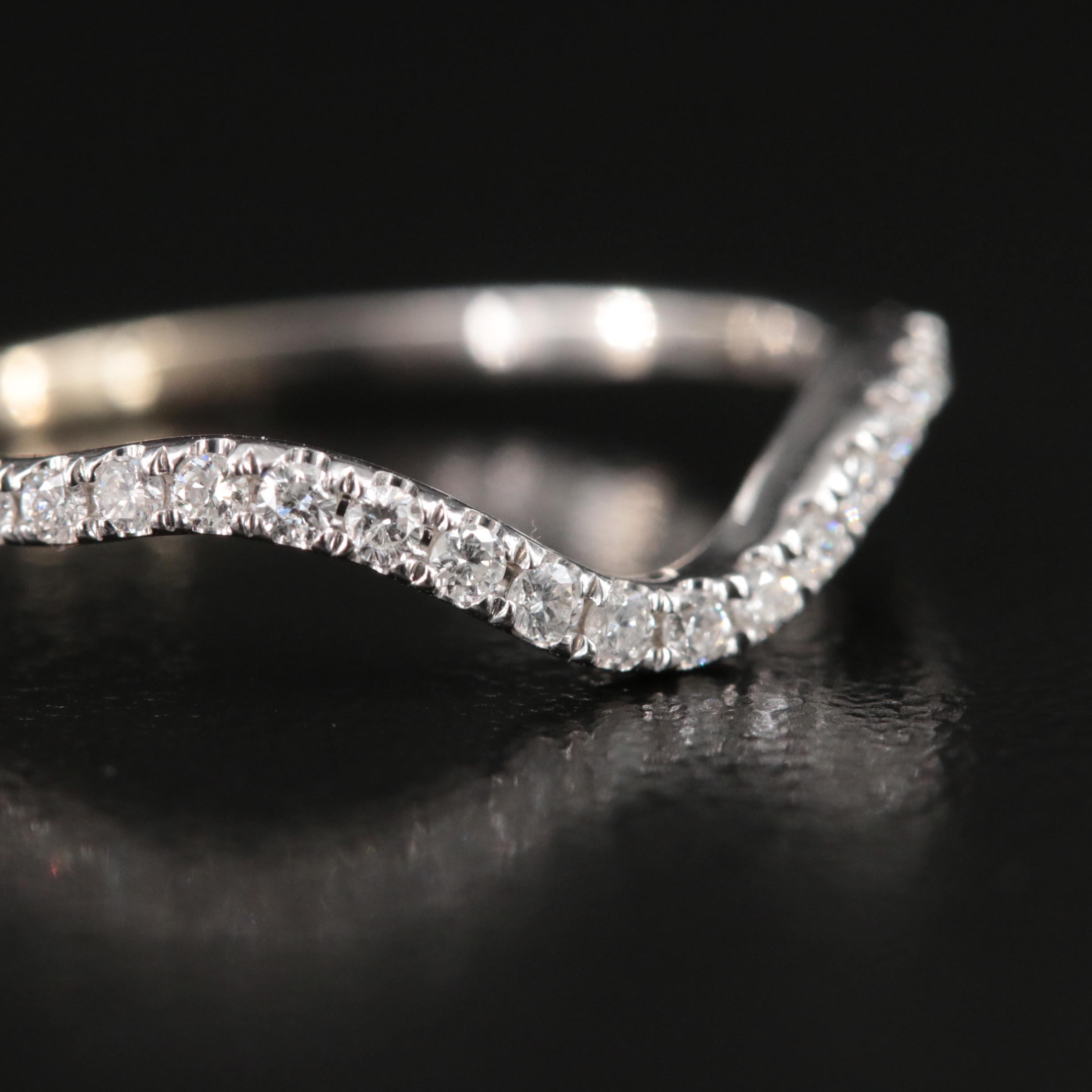 14K 0.19 CTW Diamond Contour Band