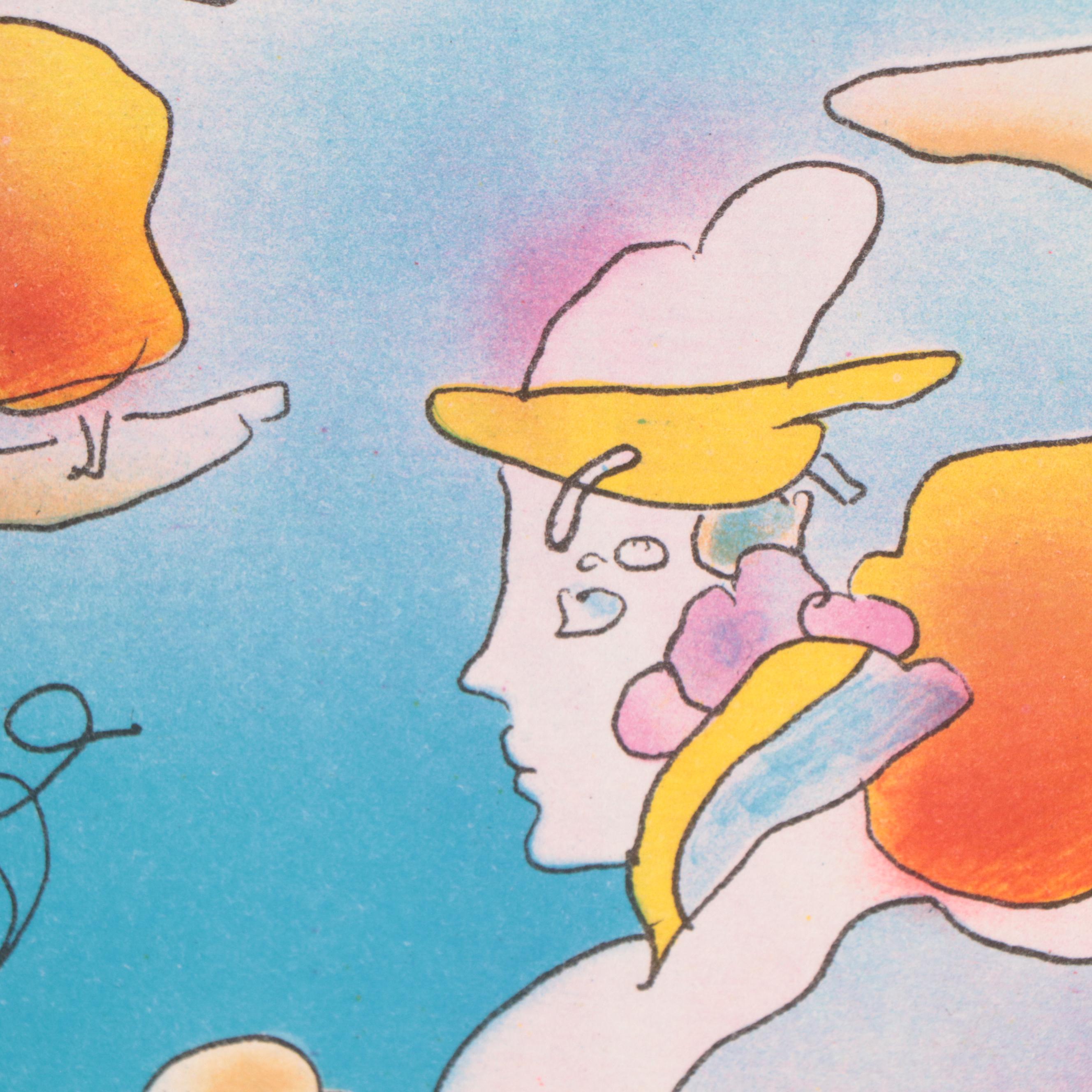 Peter Max Psychedelic Figurative Lithograph "Galactic Man," 1981