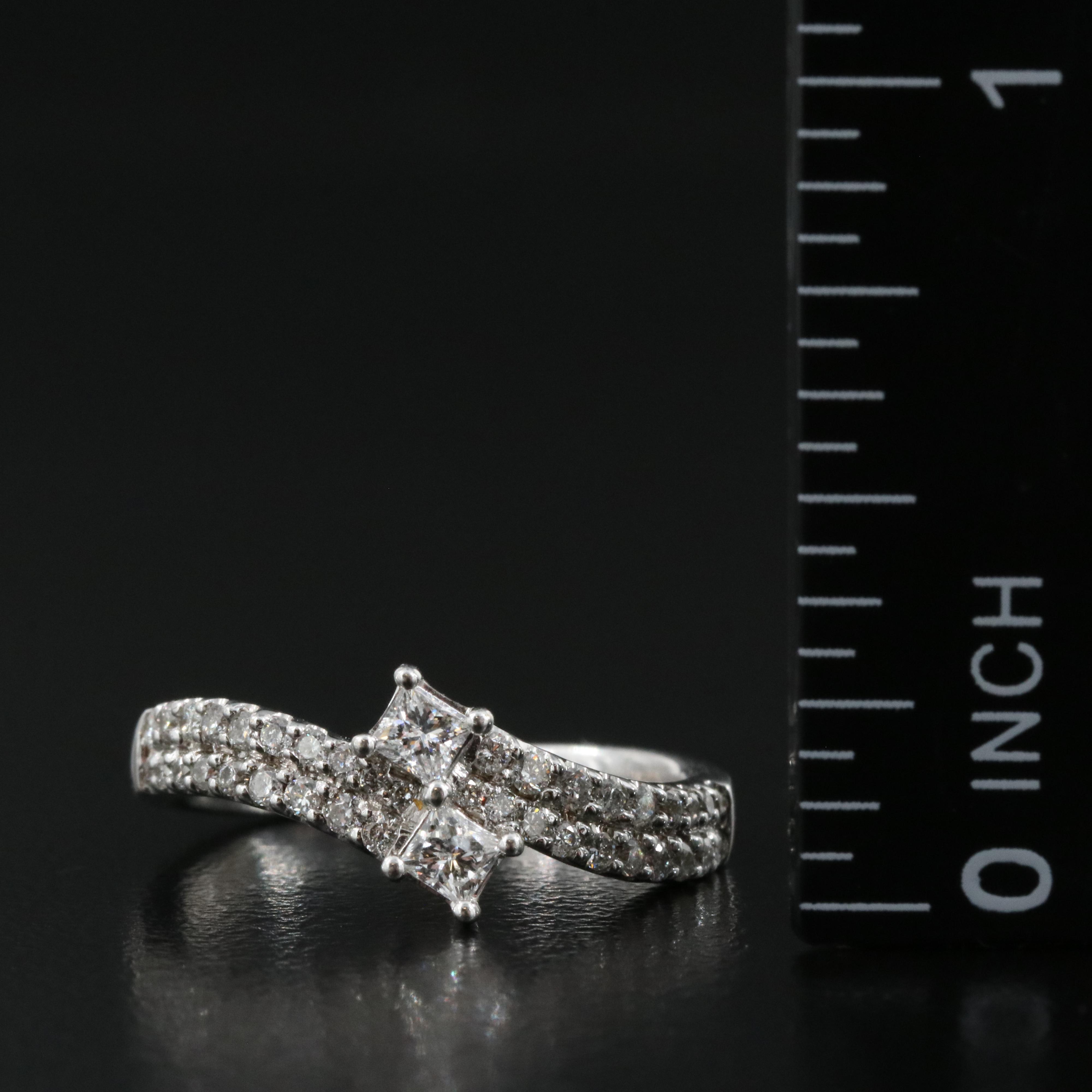 10K 0.45 CTW Diamond Bypass Ring
