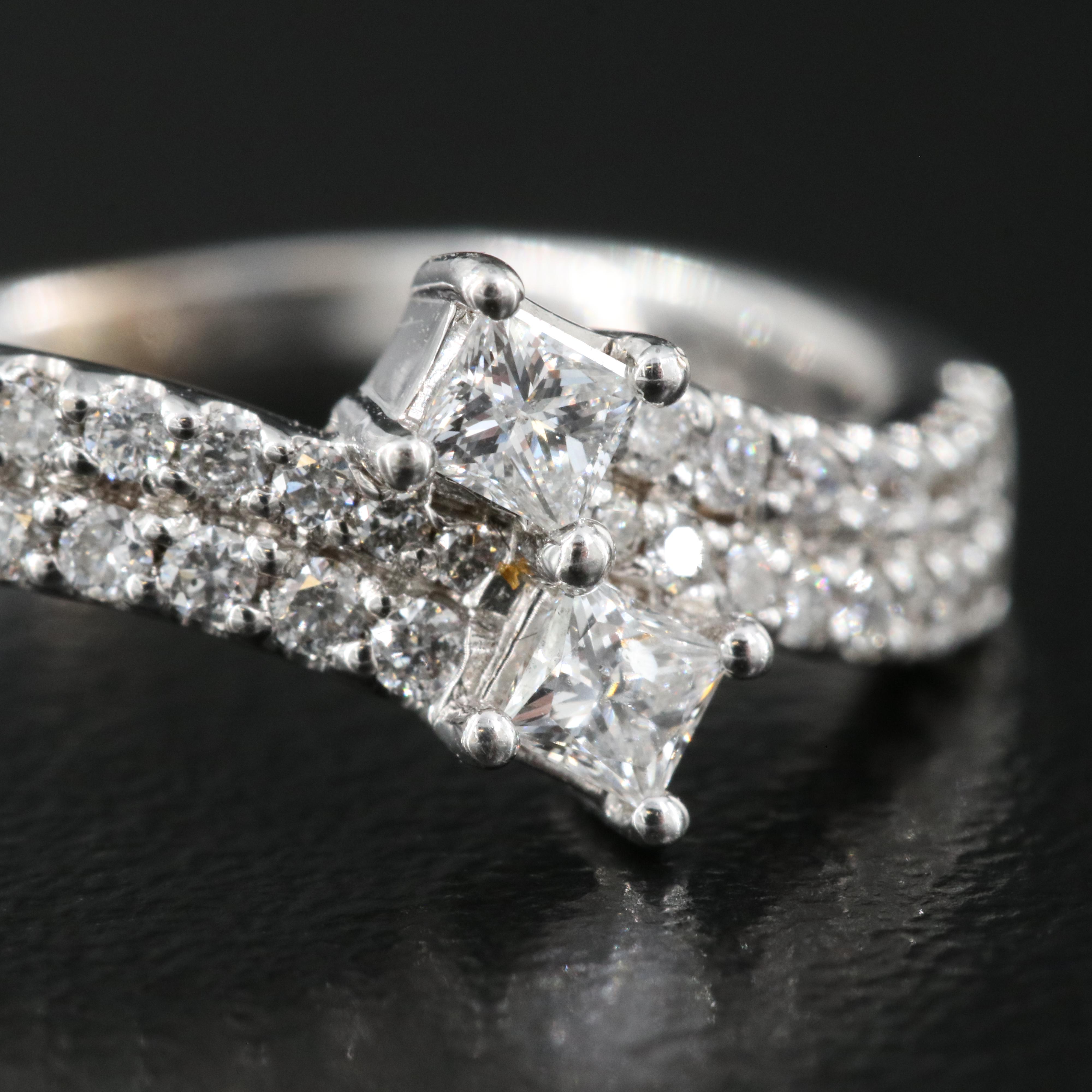 10K 0.45 CTW Diamond Bypass Ring