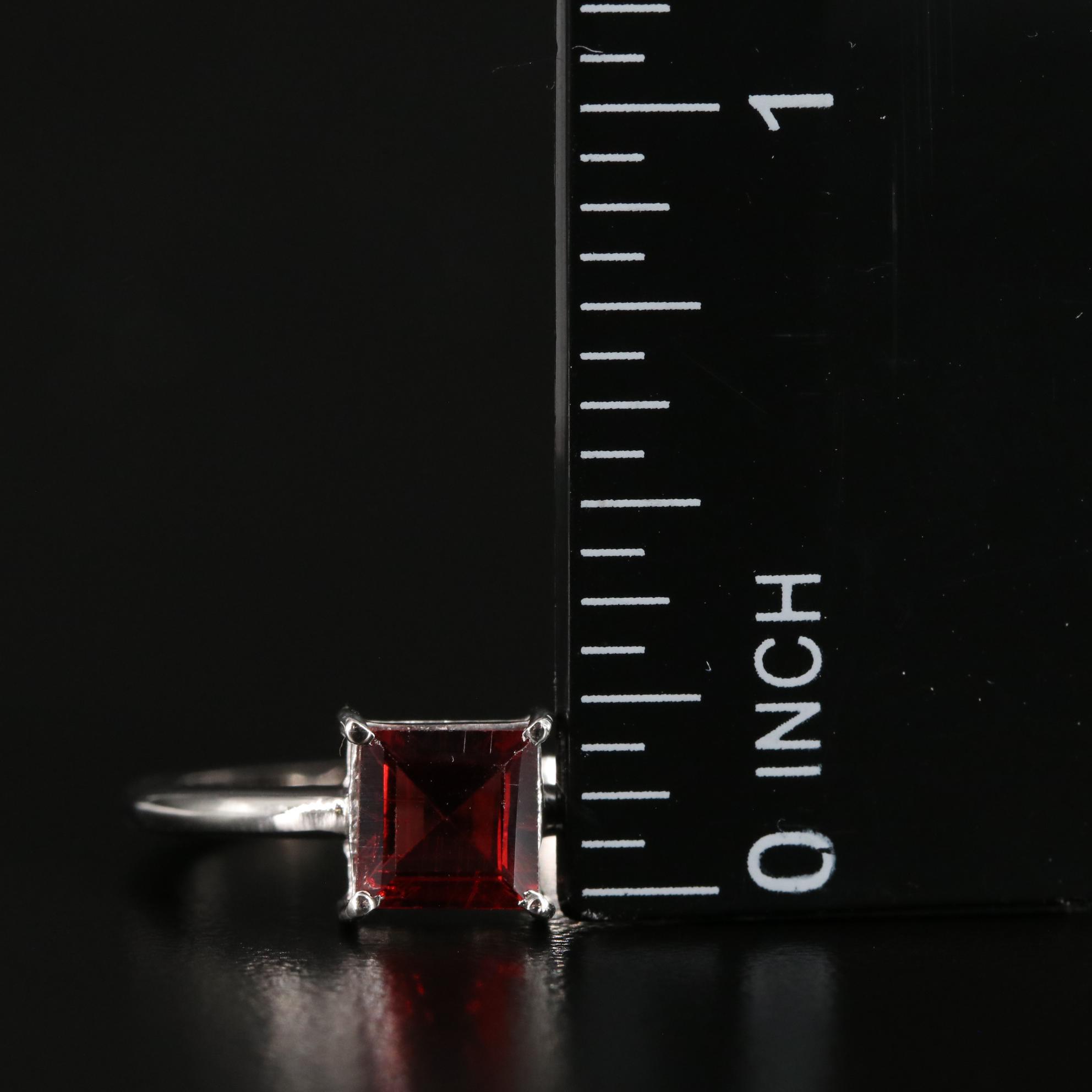 Sterling Garnet Tapered Ring