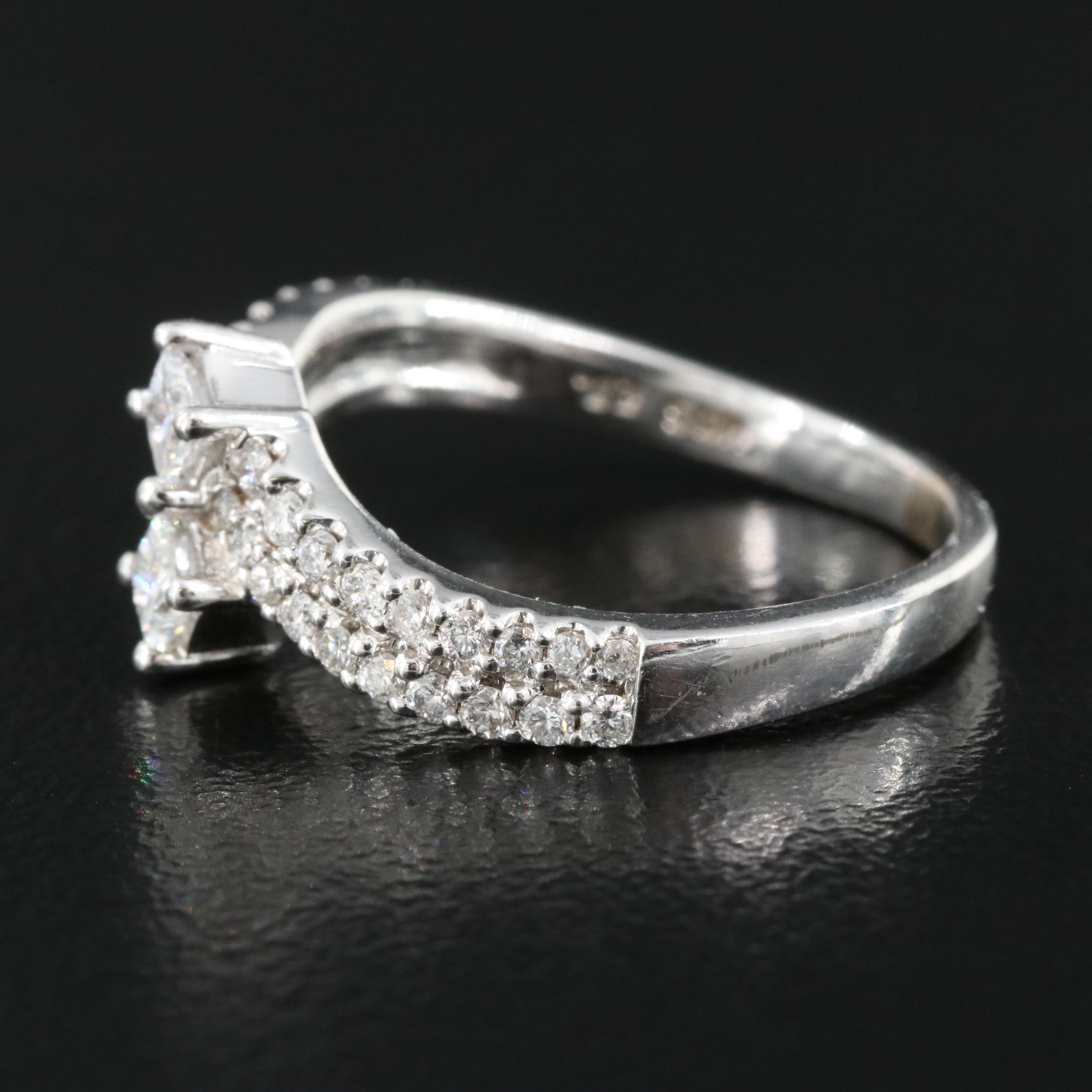 10K 0.45 CTW Diamond Bypass Ring