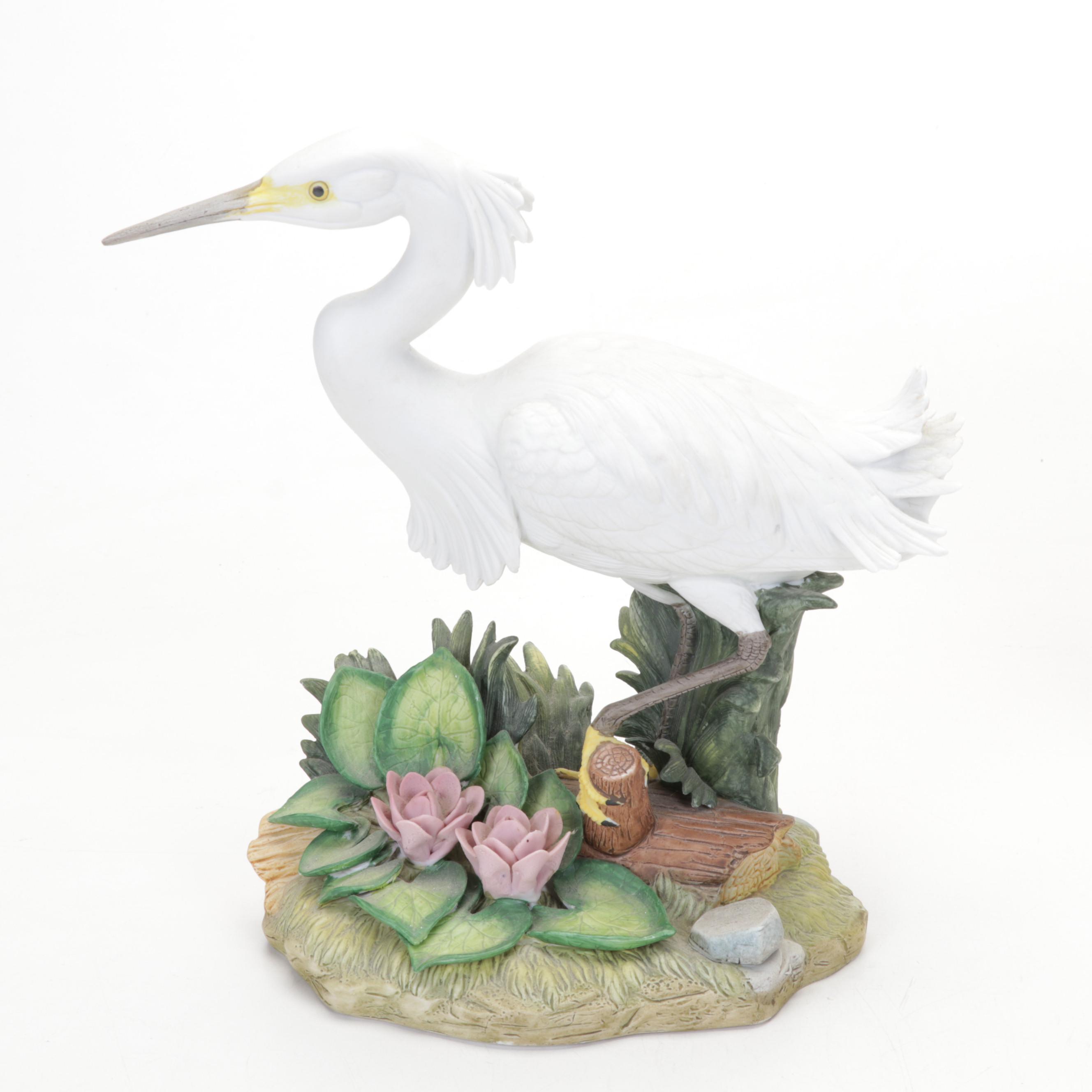 Napcoware "Snowy Egret" Porcelain Figurine and Other Decor