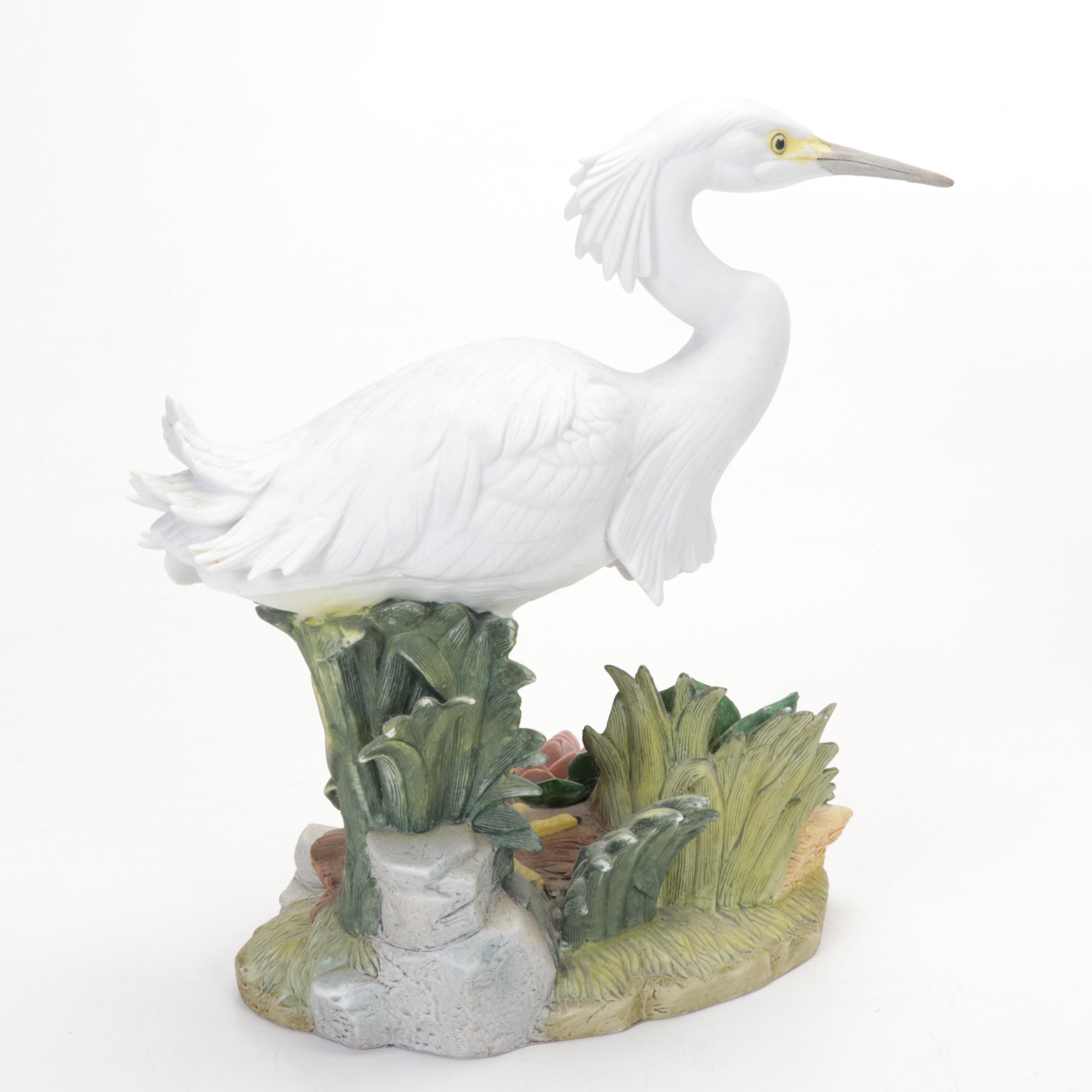 Napcoware "Snowy Egret" Porcelain Figurine and Other Decor