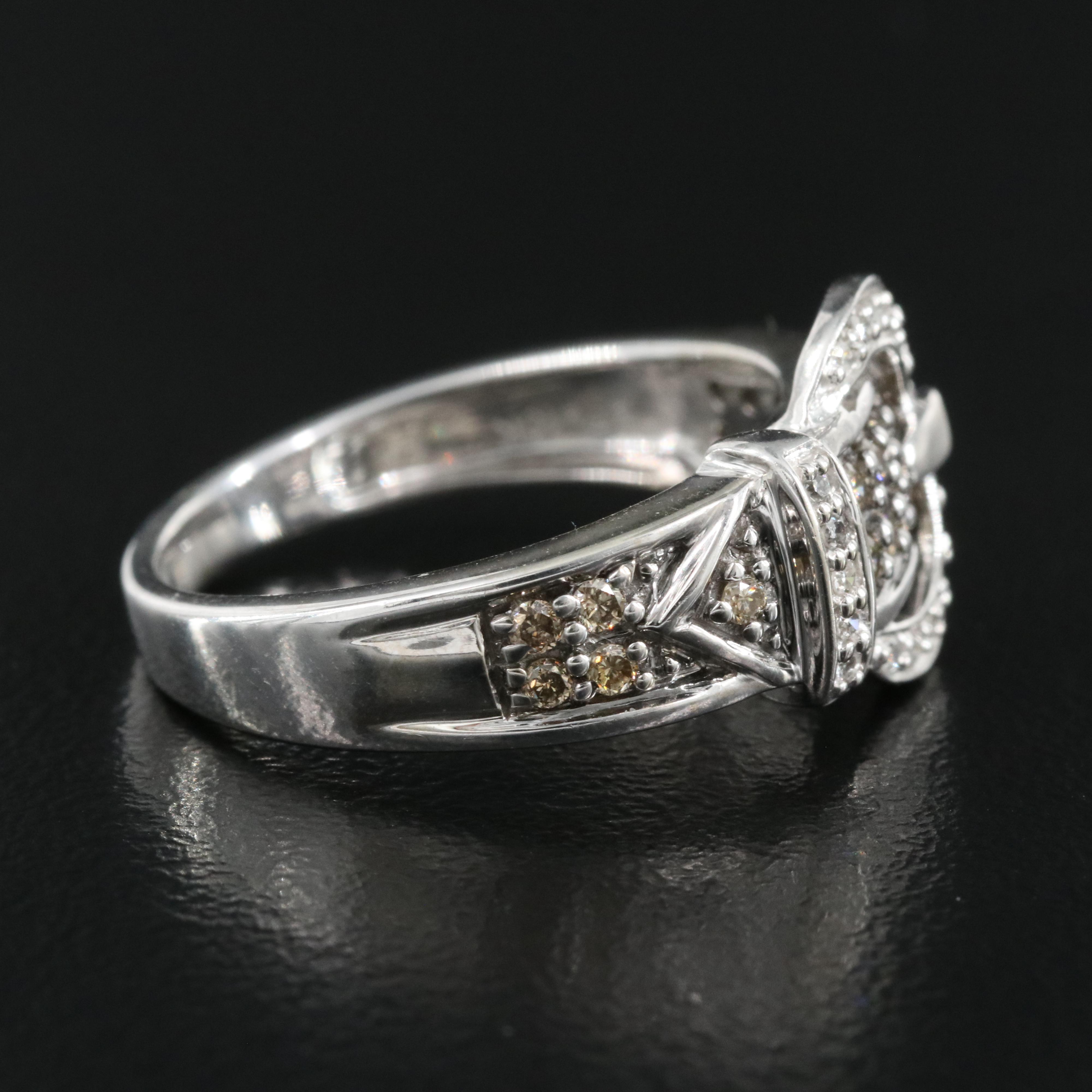 10K 0.37 CTW Diamond Buckle Ring