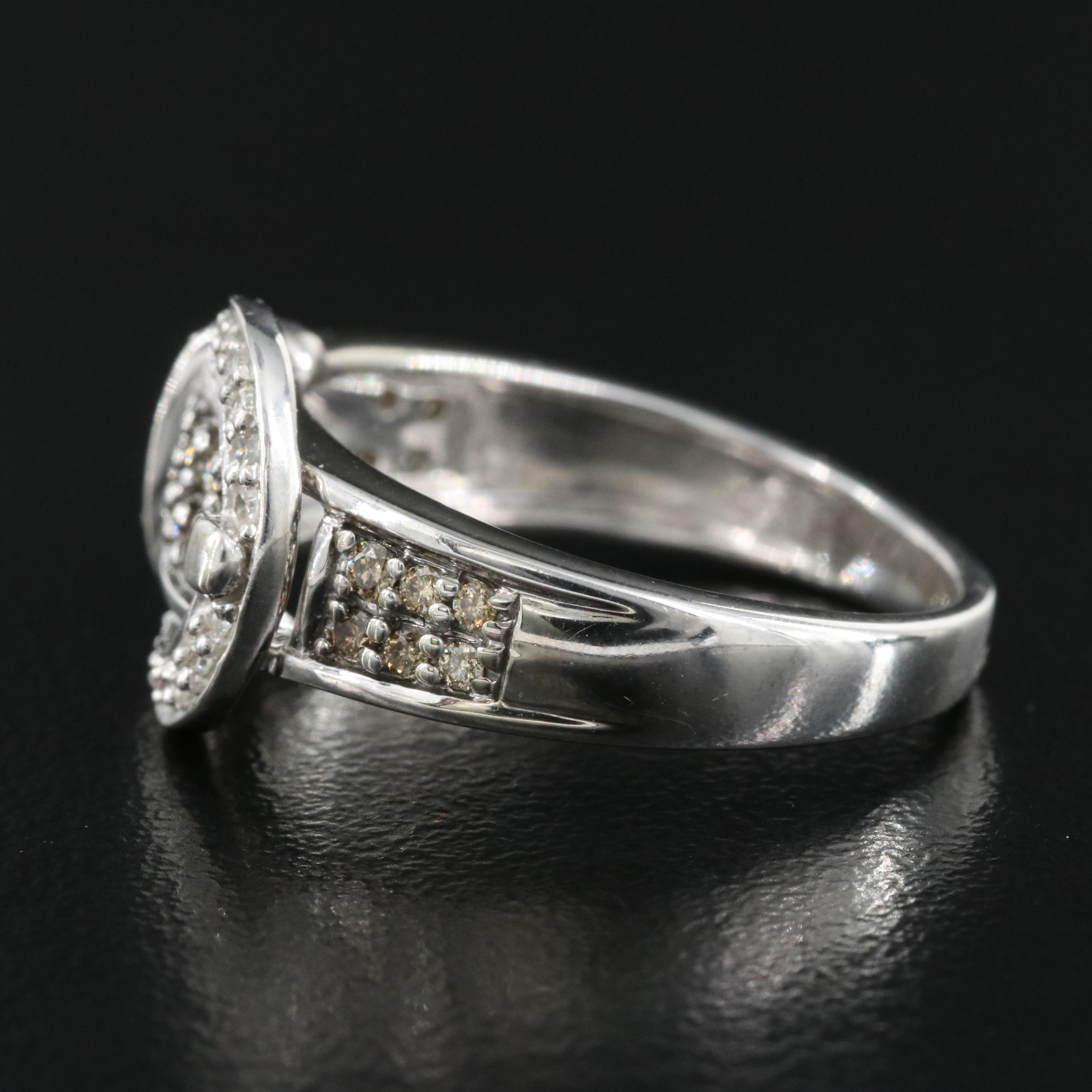 10K 0.37 CTW Diamond Buckle Ring