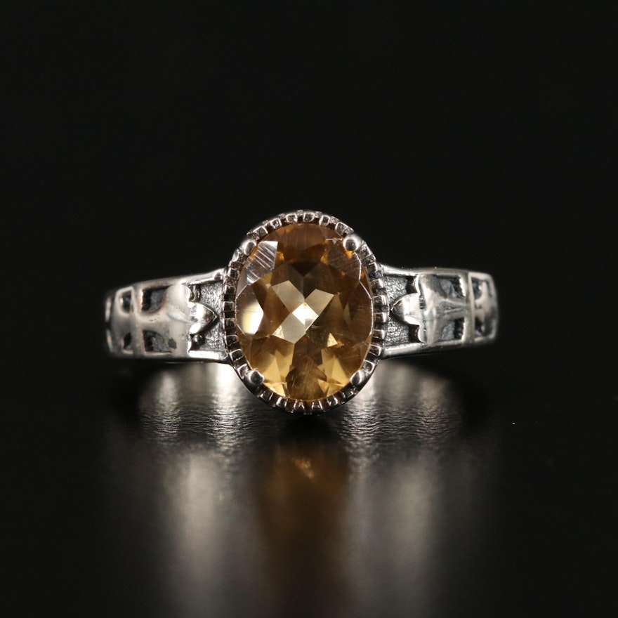 Sterling Citrine Ring