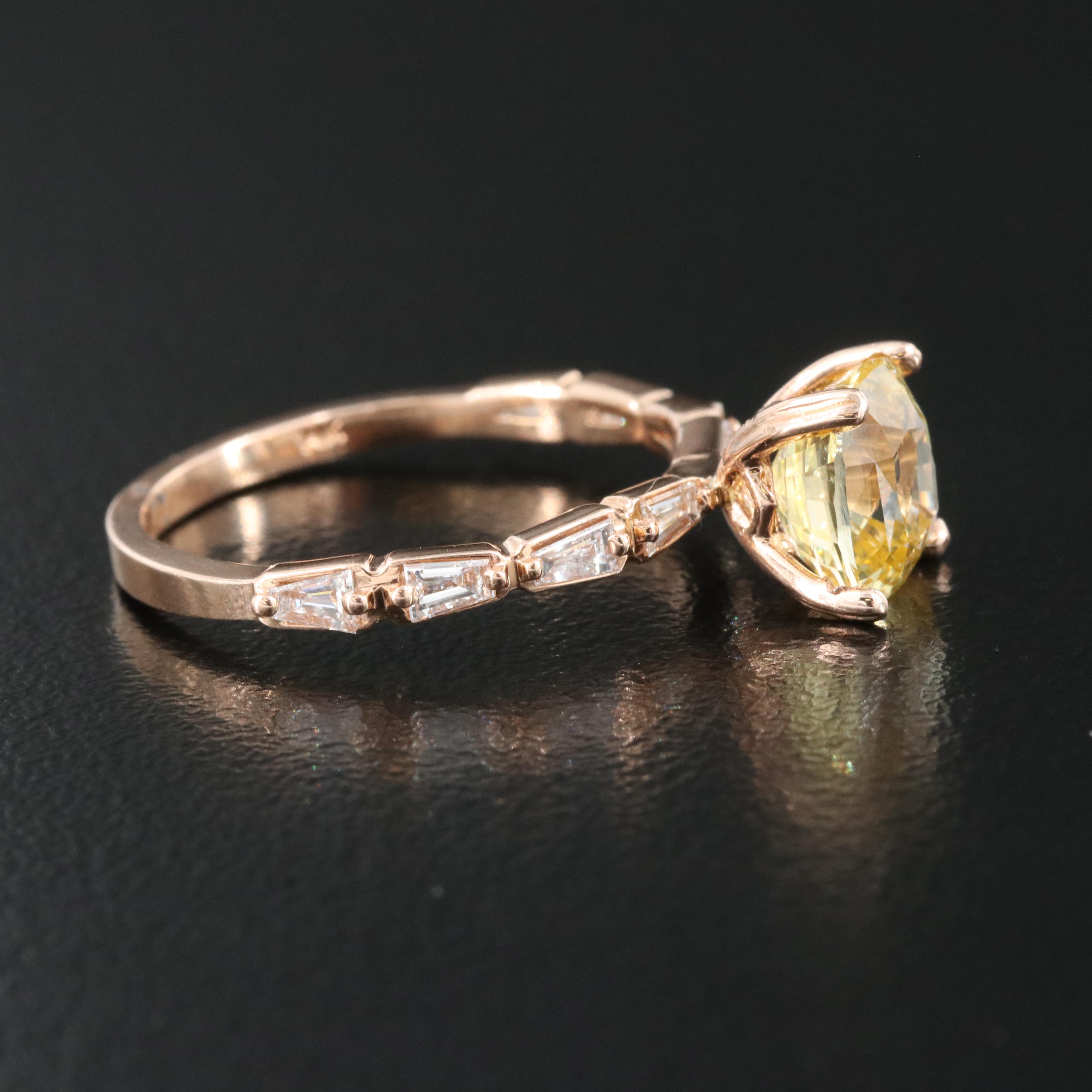 14K 2.45 CT Sapphire and Diamond Ring