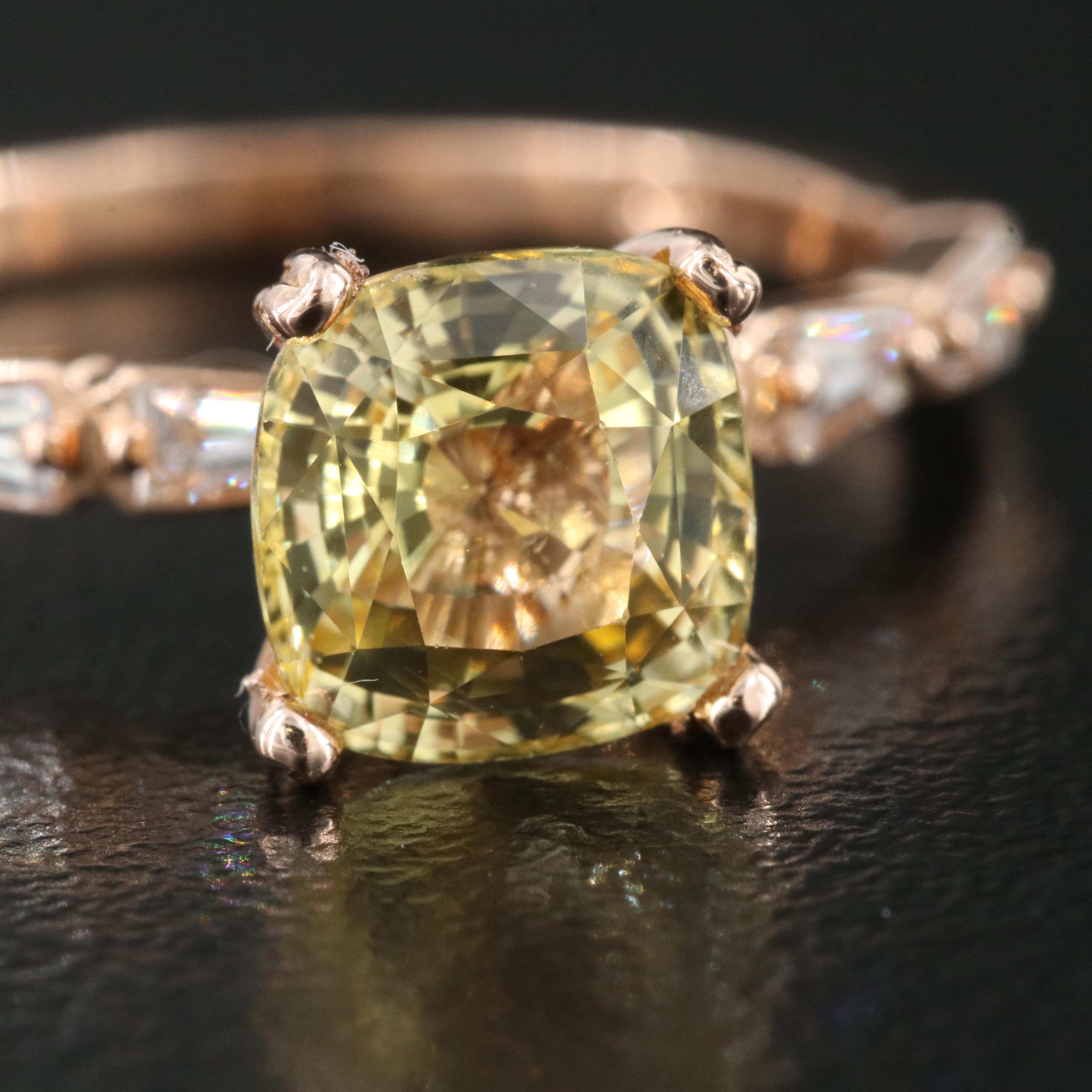 14K 2.45 CT Sapphire and Diamond Ring