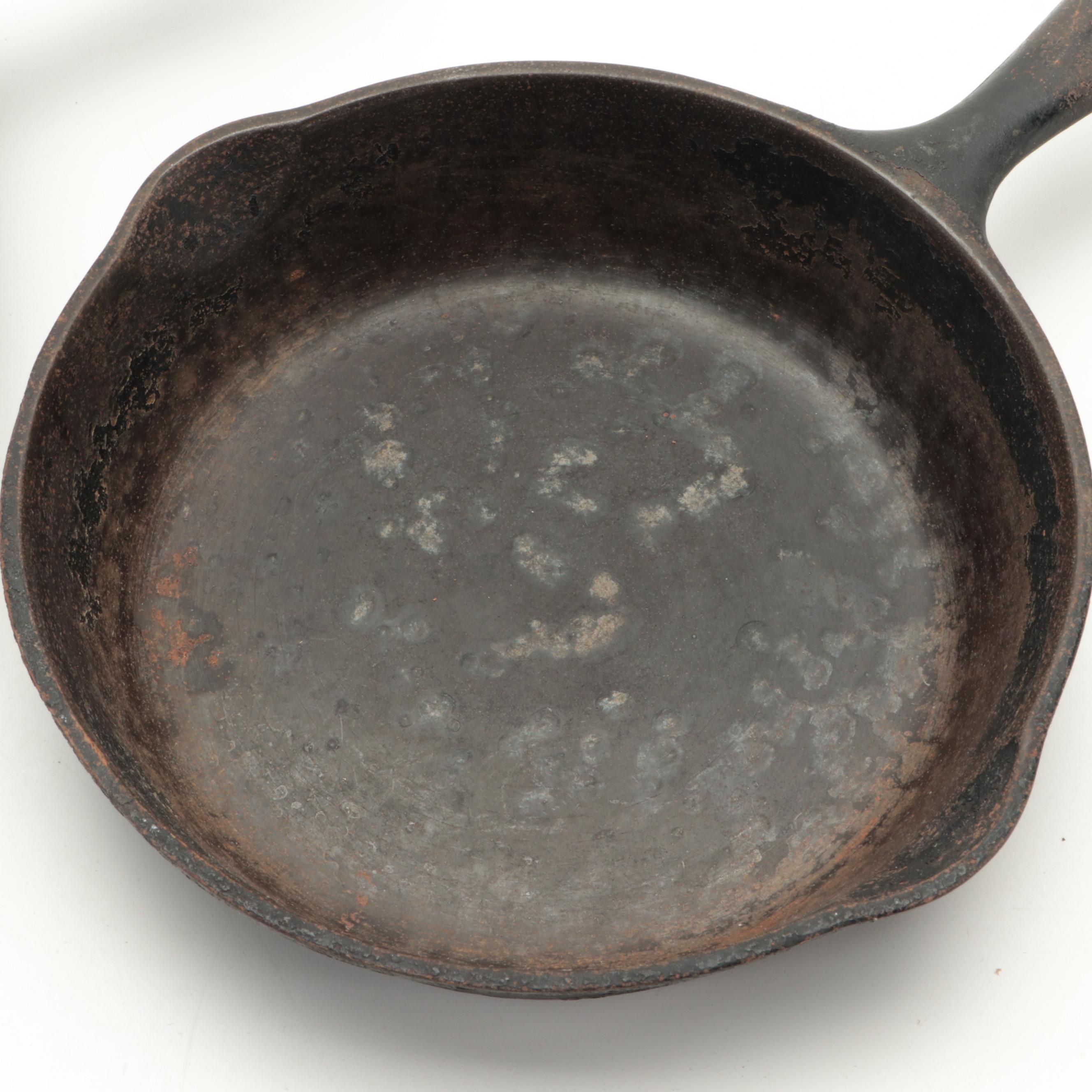 Wagner Ware and Other Cast Iron Skillets with Reversible Griddle Pans