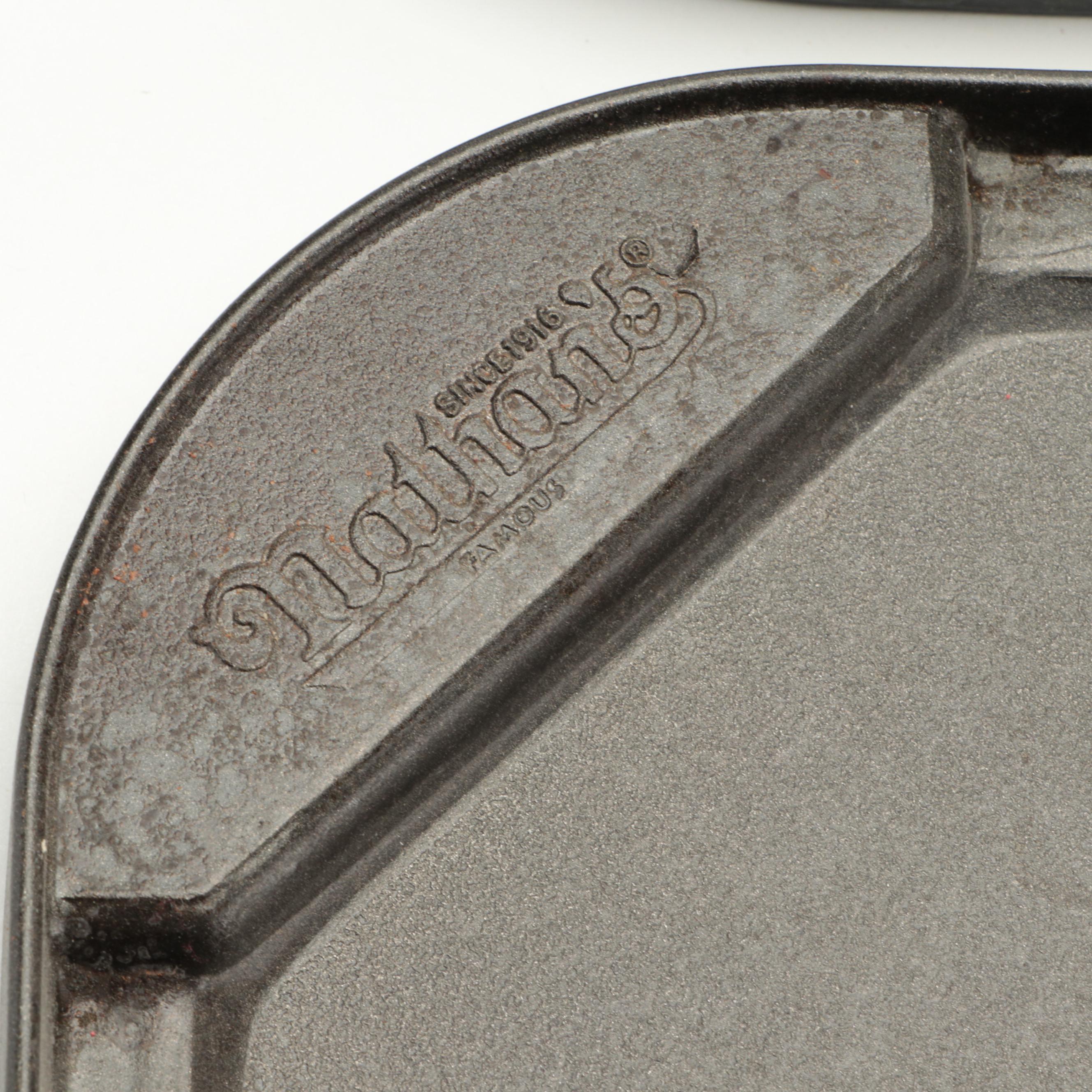 Wagner Ware and Other Cast Iron Skillets with Reversible Griddle Pans