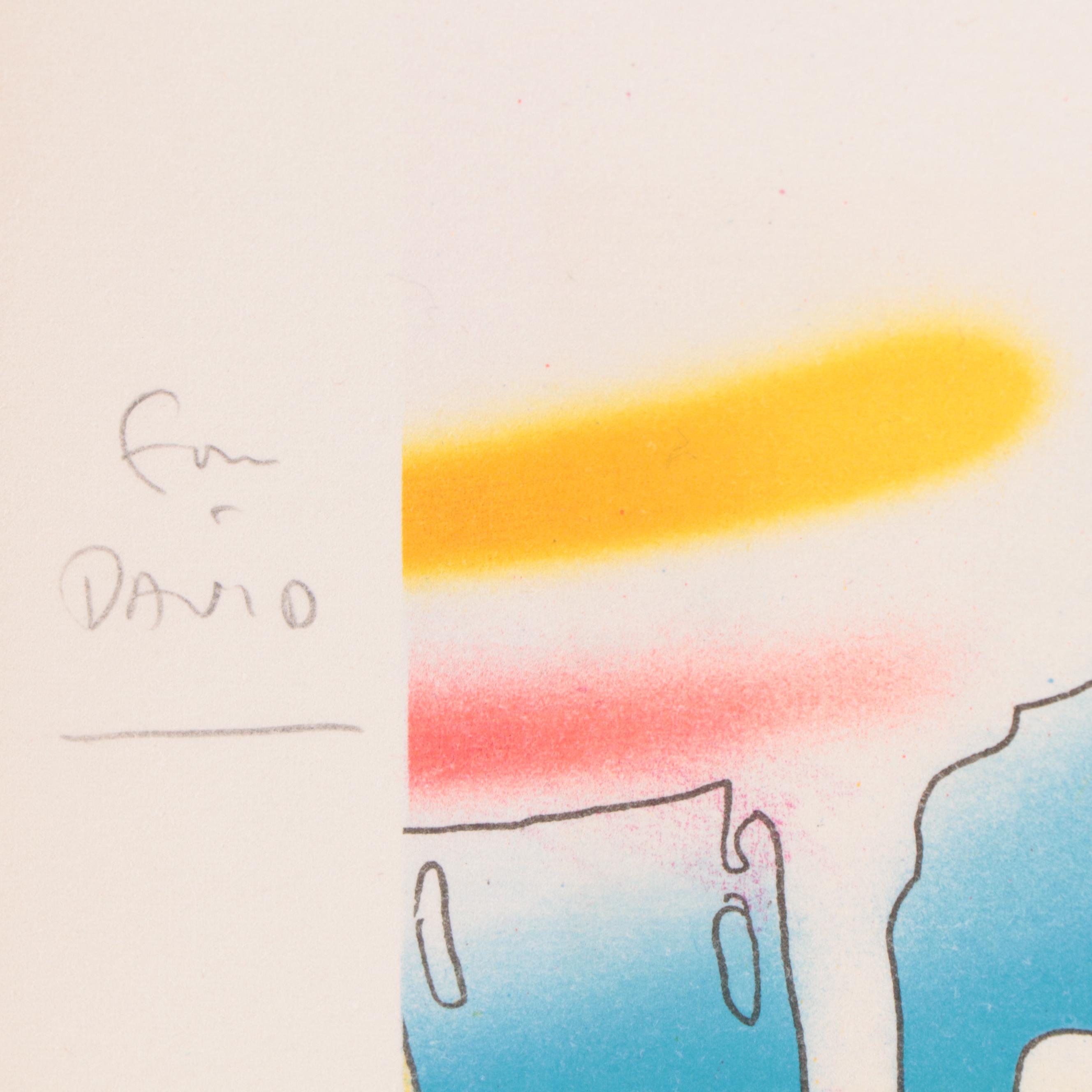 Peter Max Psychedelic Figurative Lithograph "Space Reunion," 1981