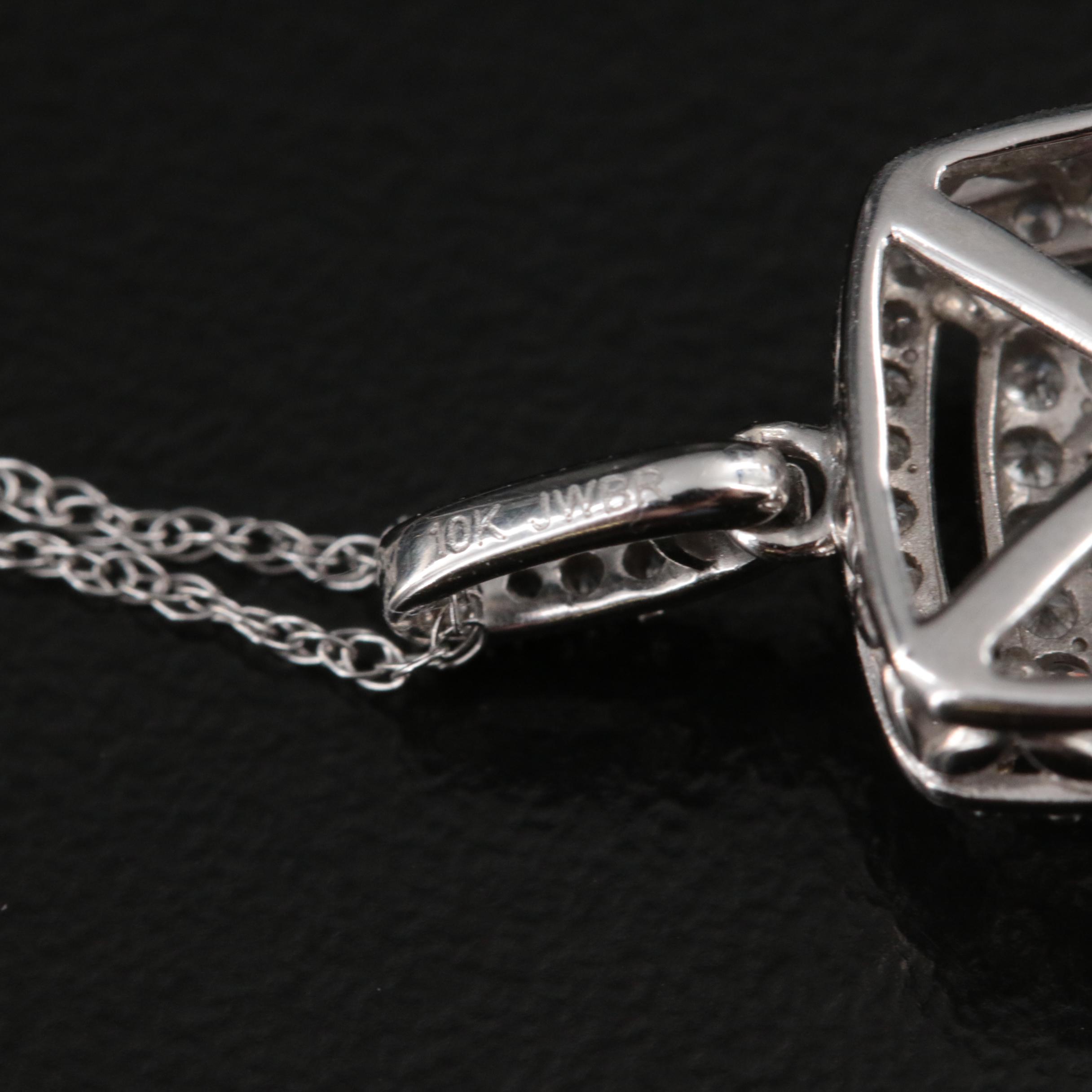 10K 0.62 CTW Diamond Pendant Necklace