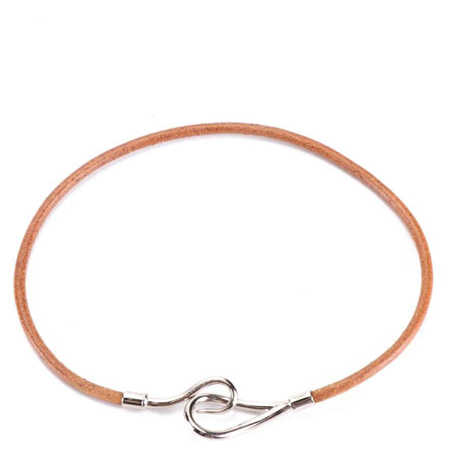 Hermès Jumbo Hook Leather Double Wrap Bracelet