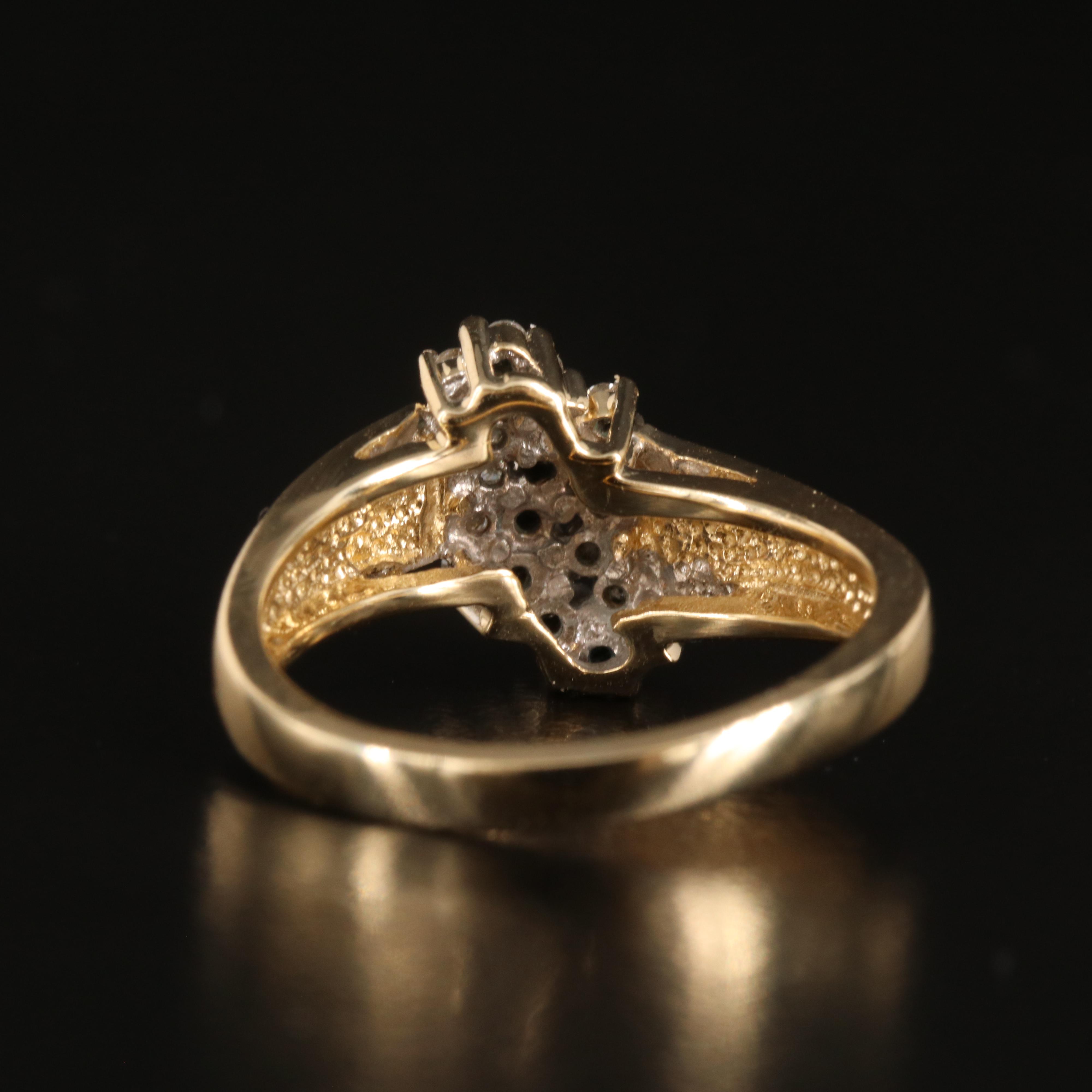 14K 0.33 CTW Diamond Cluster Ring