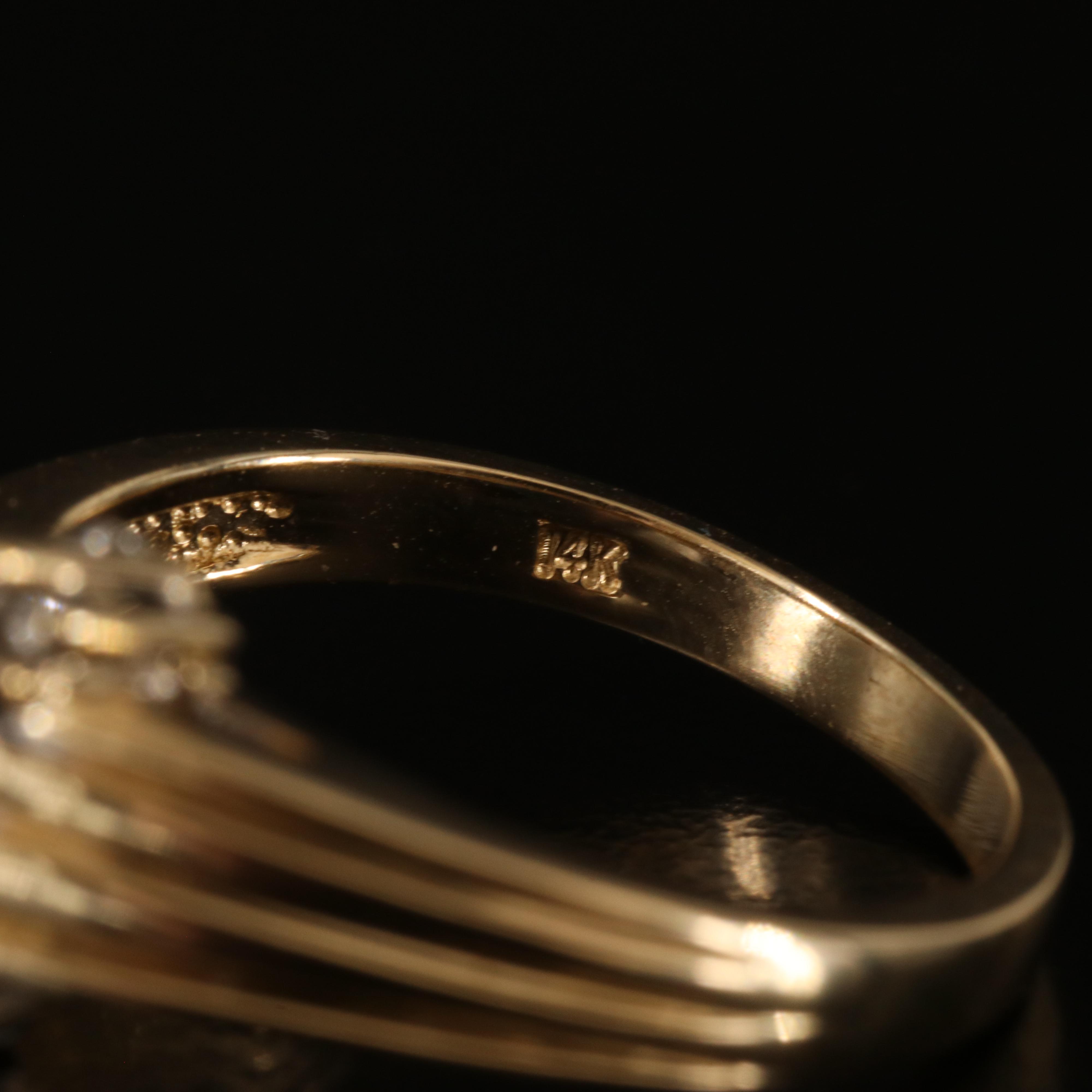 14K 0.33 CTW Diamond Cluster Ring