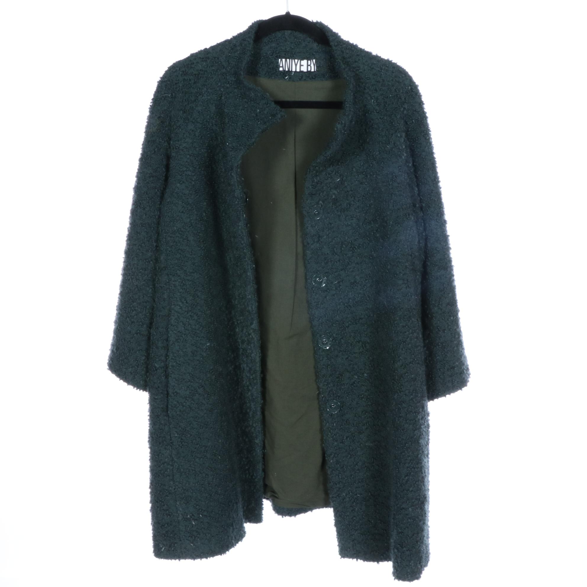 Aniye By Bouclé Coat, Knit Shaker Stitch Sweater, Plaid Poncho Wrap