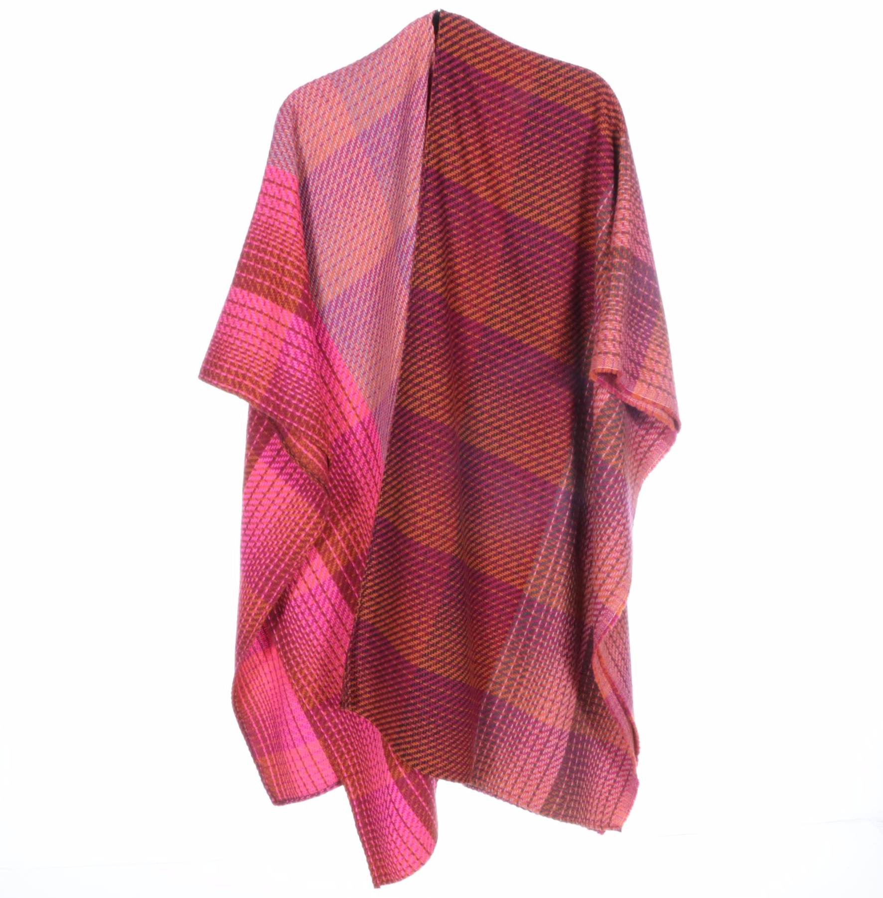 Aniye By Bouclé Coat, Knit Shaker Stitch Sweater, Plaid Poncho Wrap