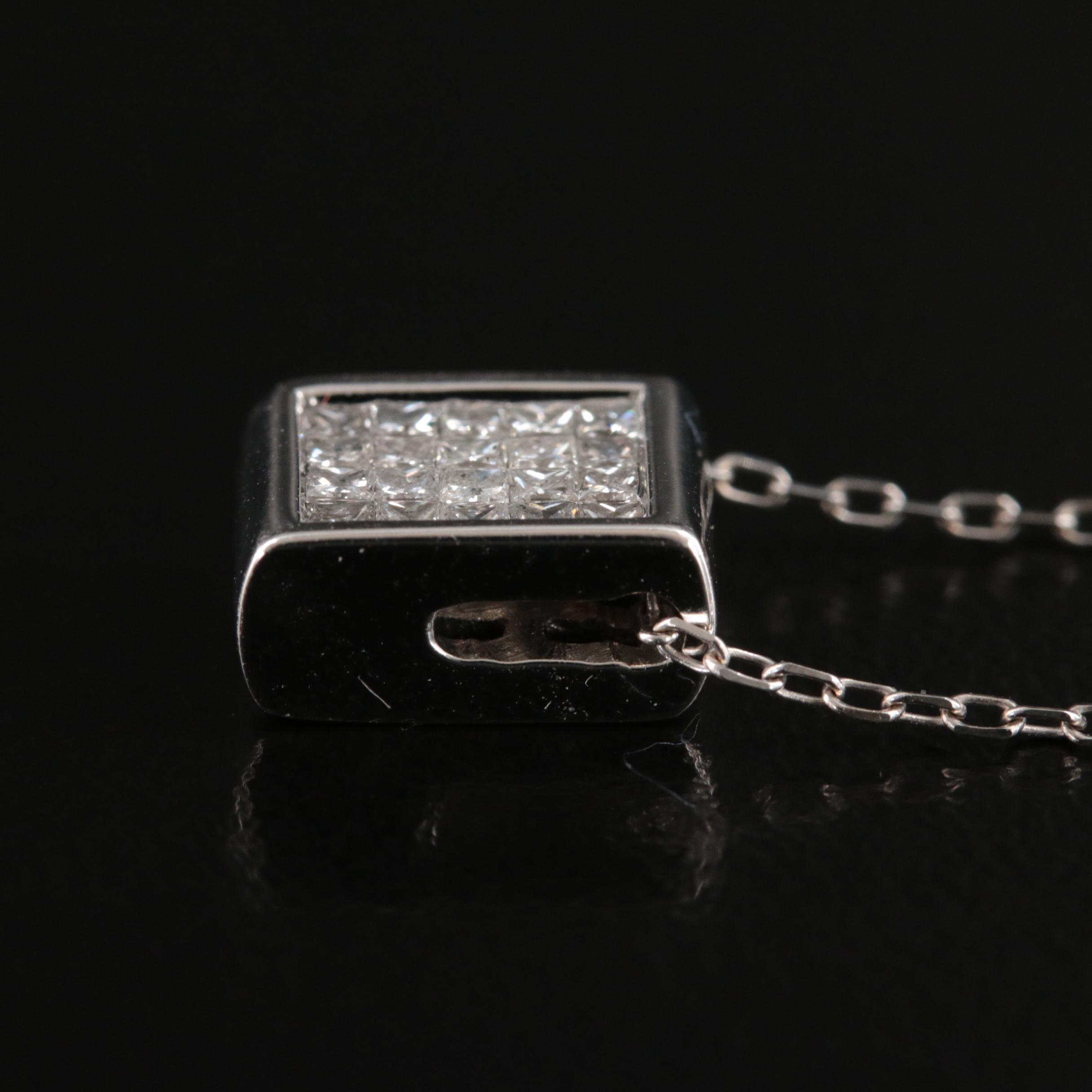 14K Diamond and Sapphire Reversible Pendant Necklace