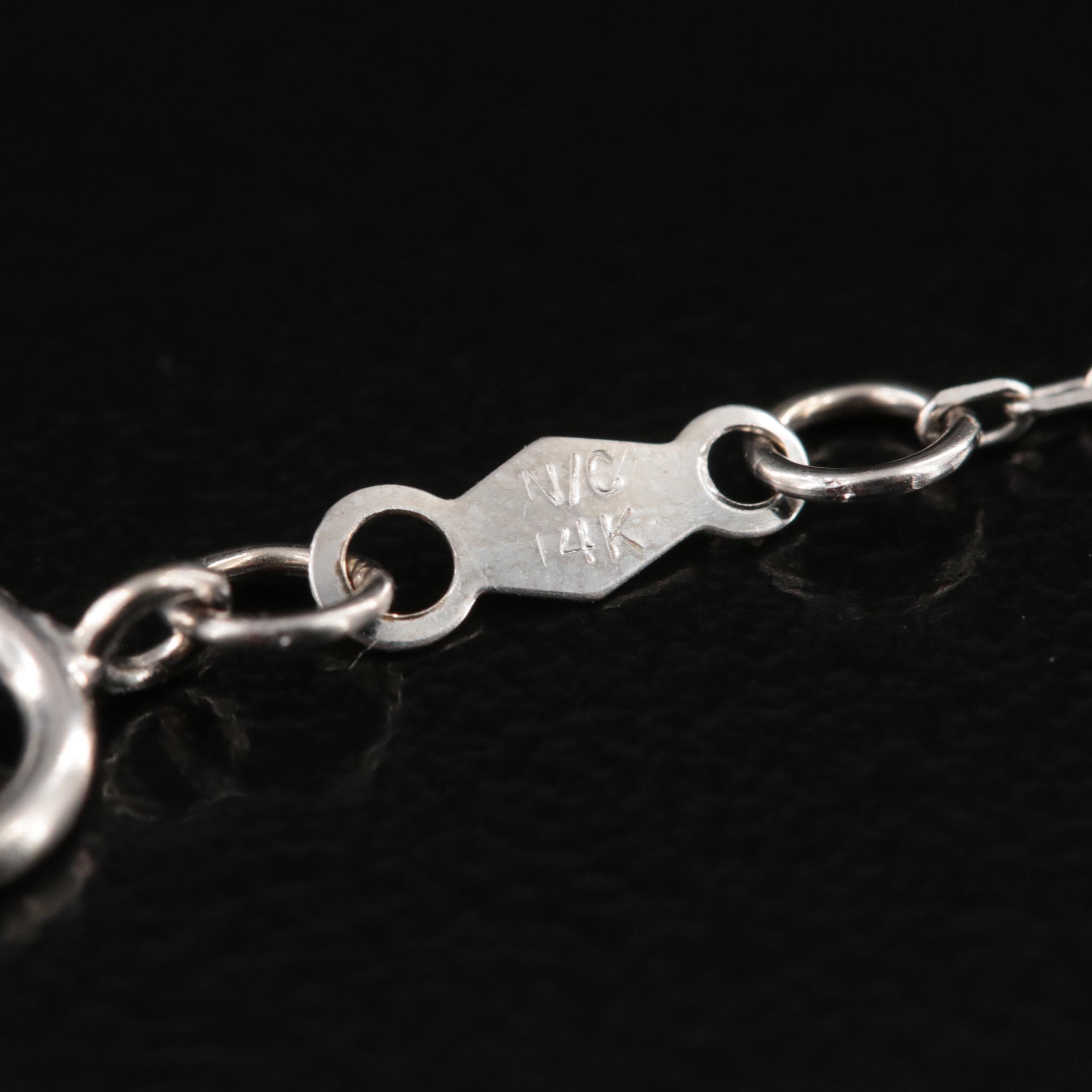 14K Diamond and Sapphire Reversible Pendant Necklace