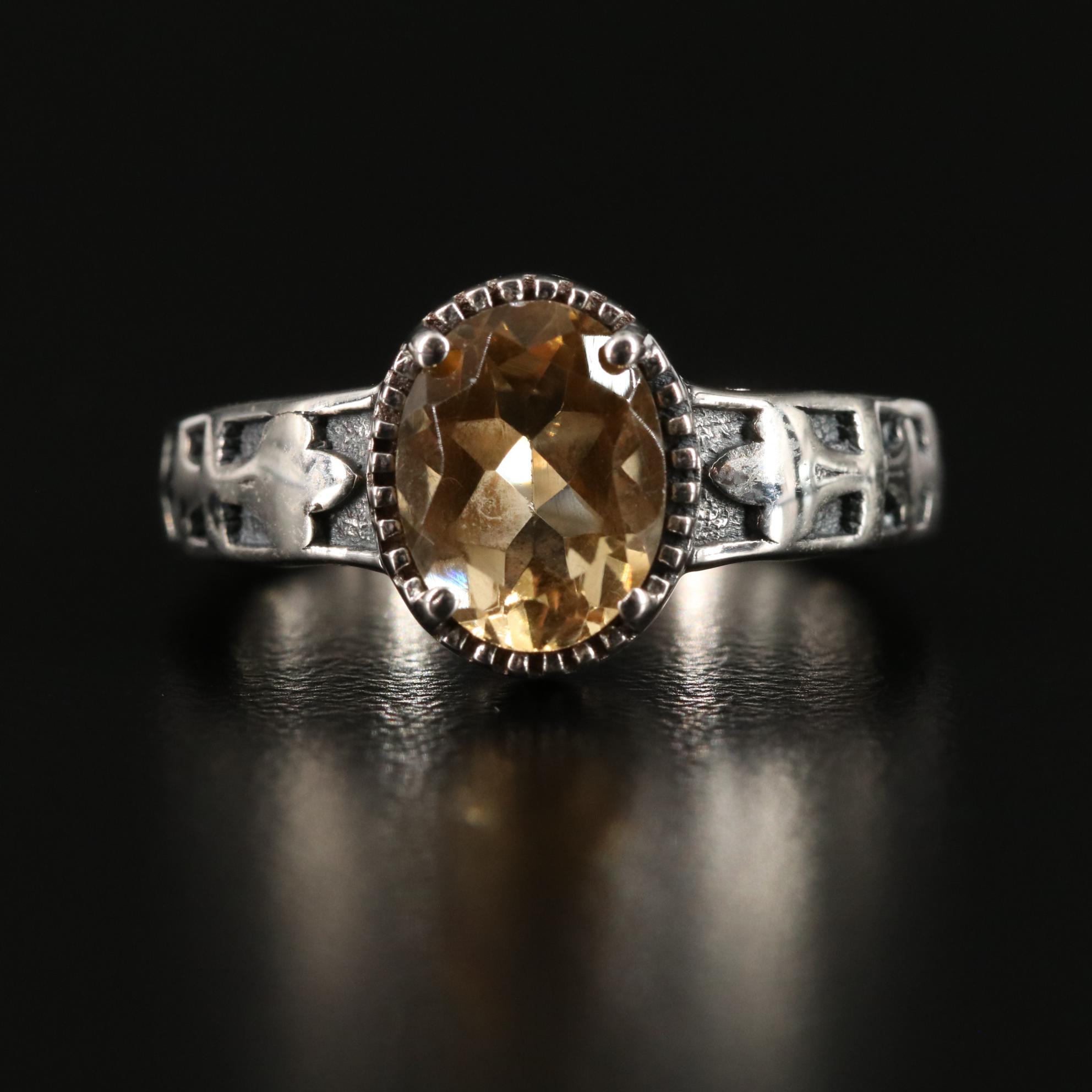 Sterling Silver Citrine Ring