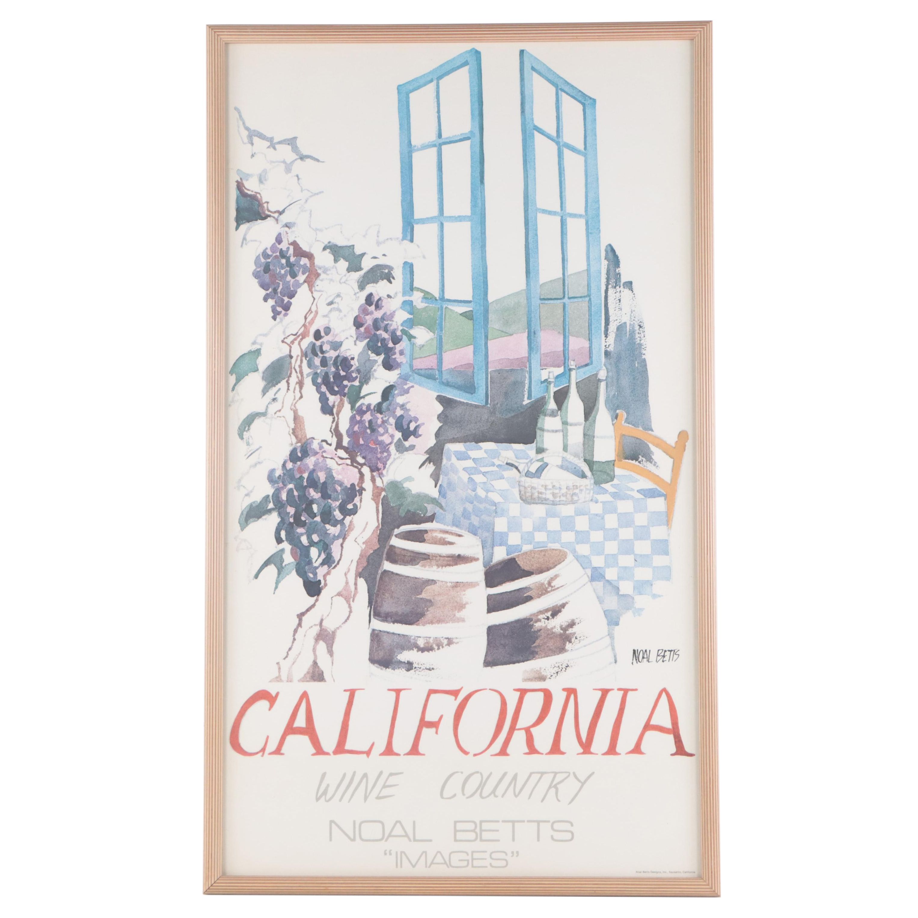 California Wine Country Offset Lithograph Poster After Noal Betts "Images"