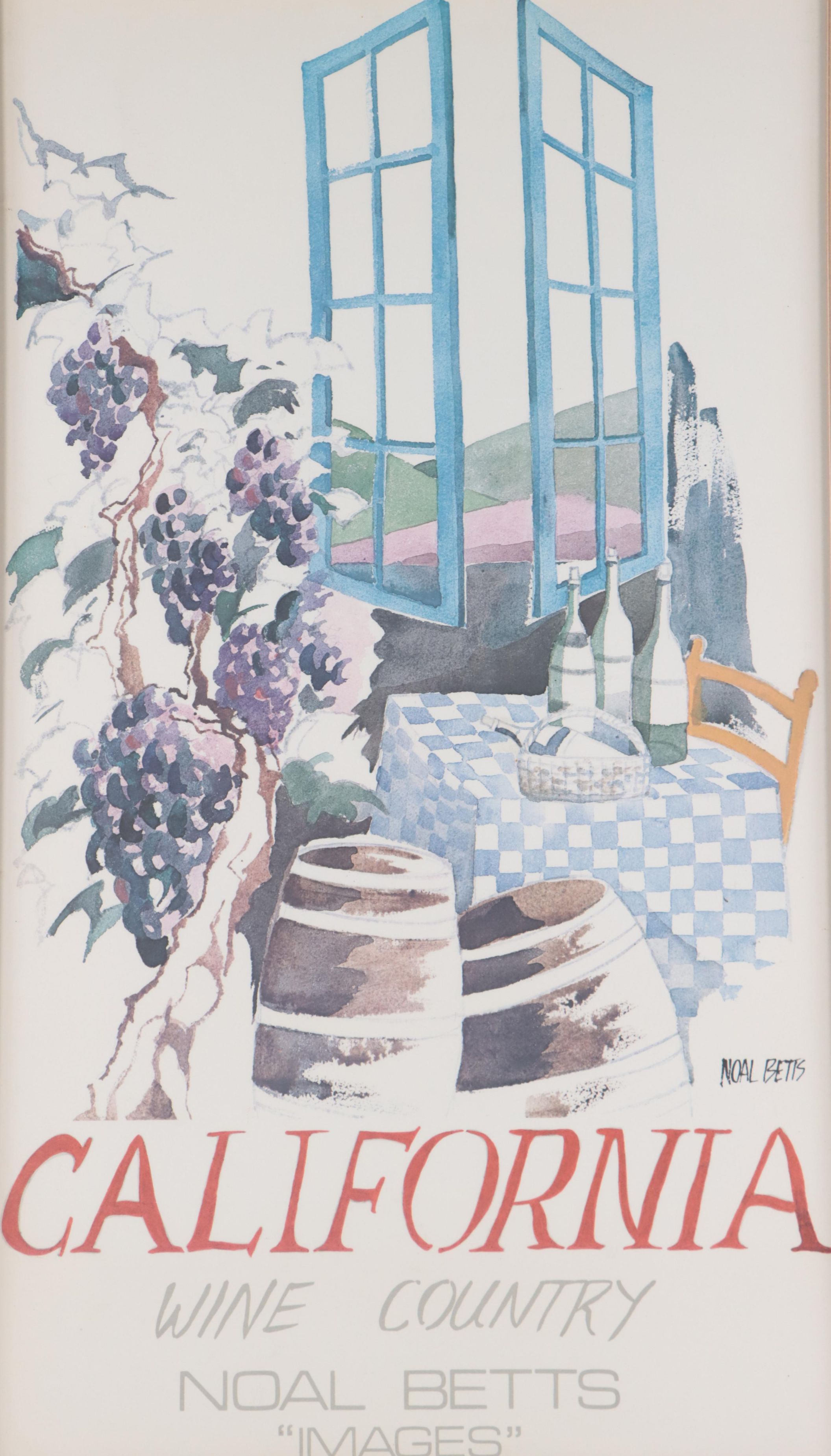 California Wine Country Offset Lithograph Poster After Noal Betts "Images"