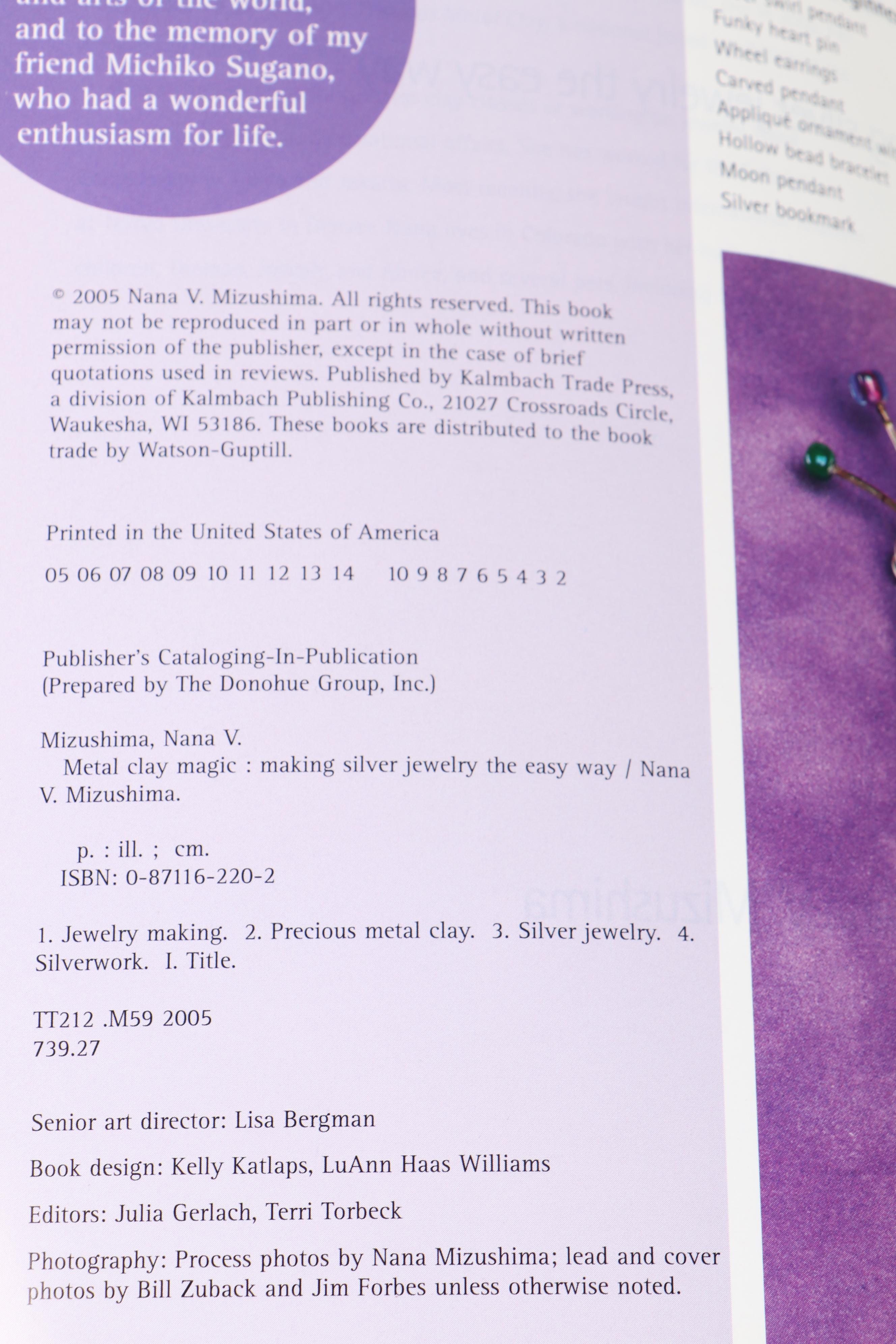 "Metal Clay Magic" by Nana Mizushima with Metal Clay Guide Collection