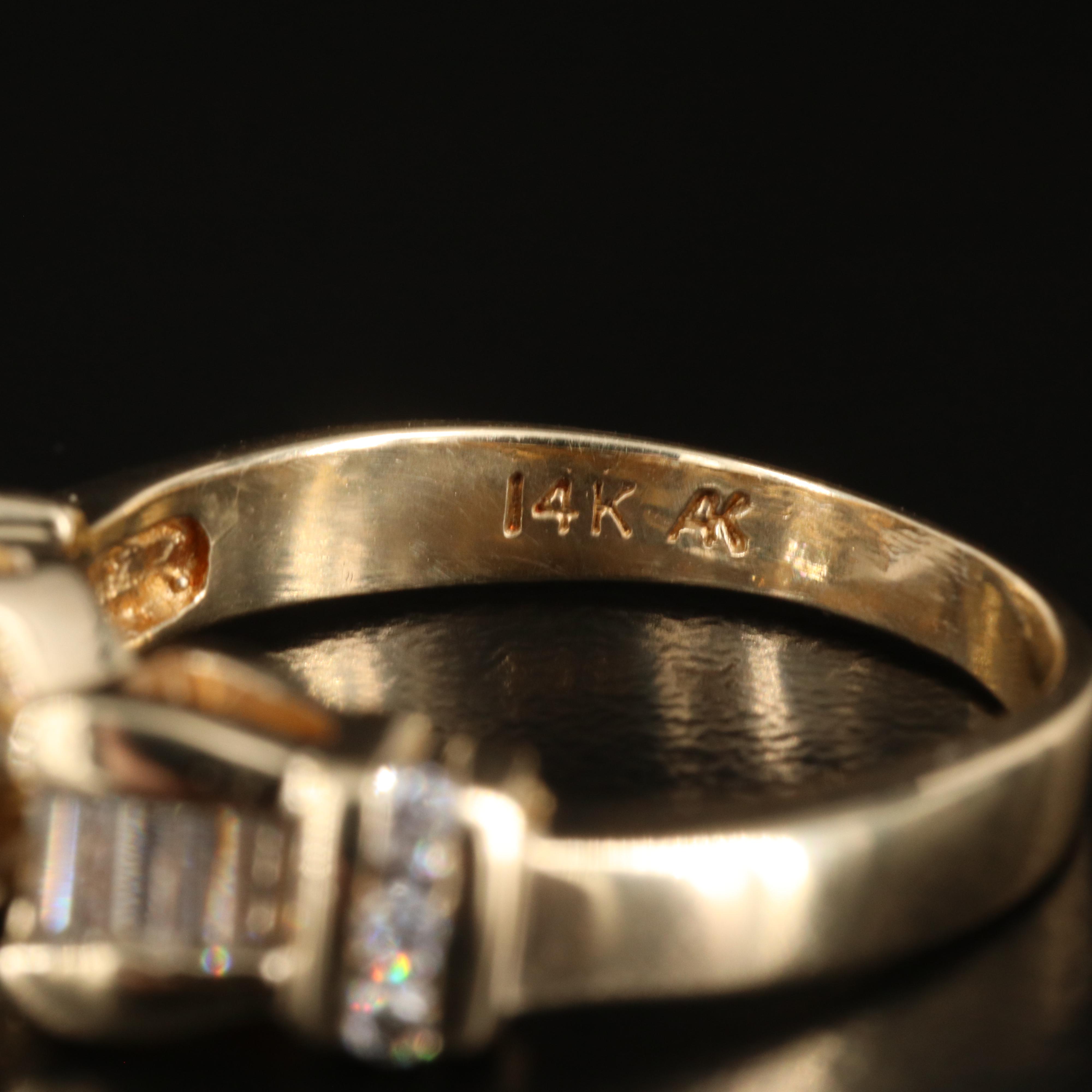 14K Aquamarine and Diamond Ring