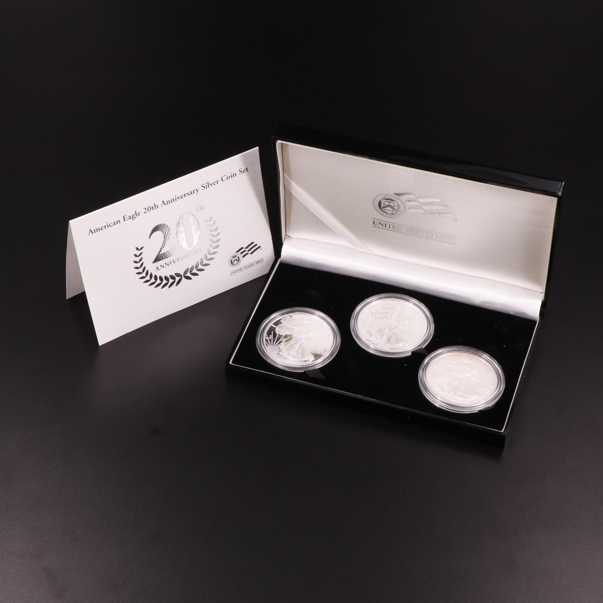 2006 American Silver Eagle 20th Anniversary Three-Coin Set