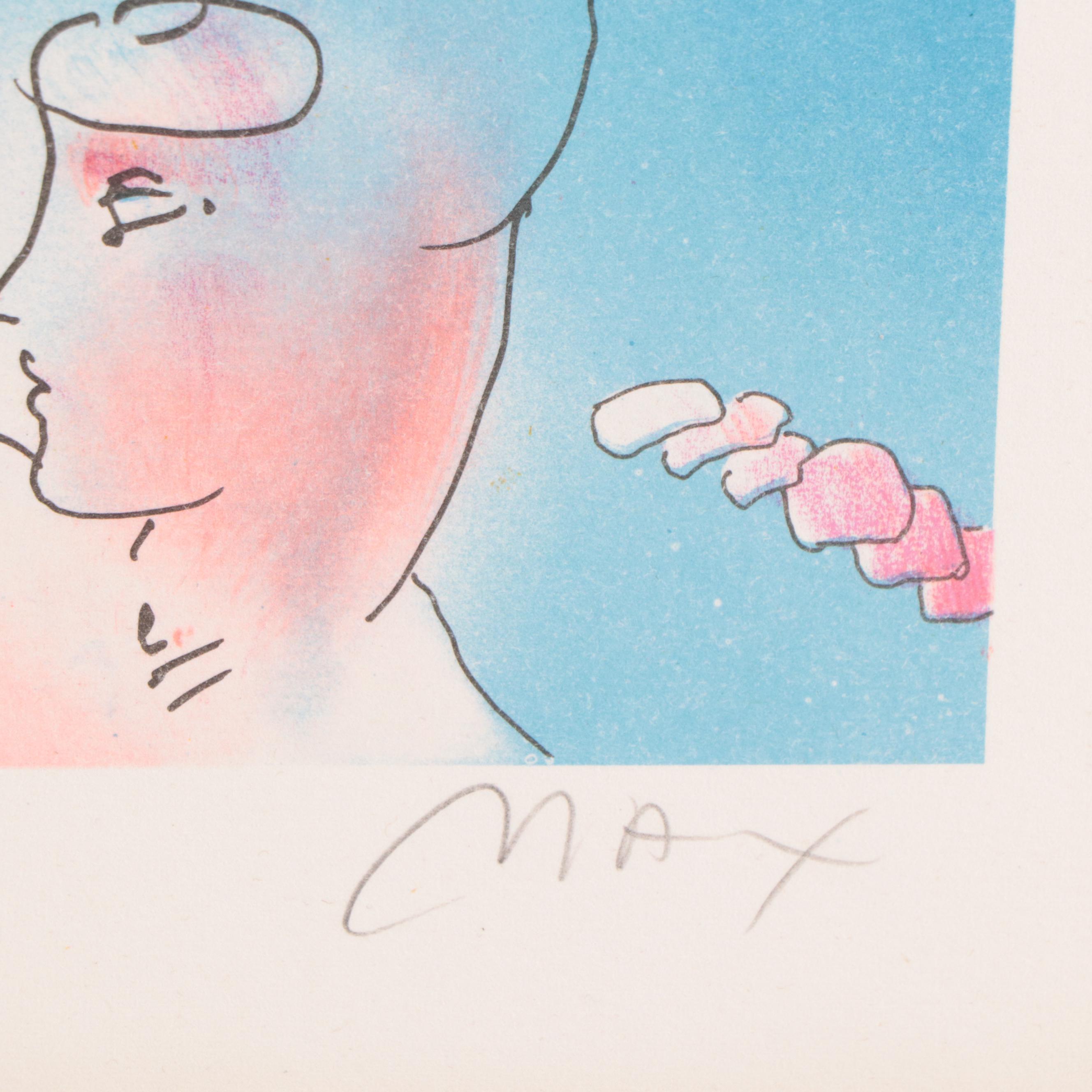 Peter Max Psychedelic Lithograph "Ladies' Hat" and More, Circa 1981