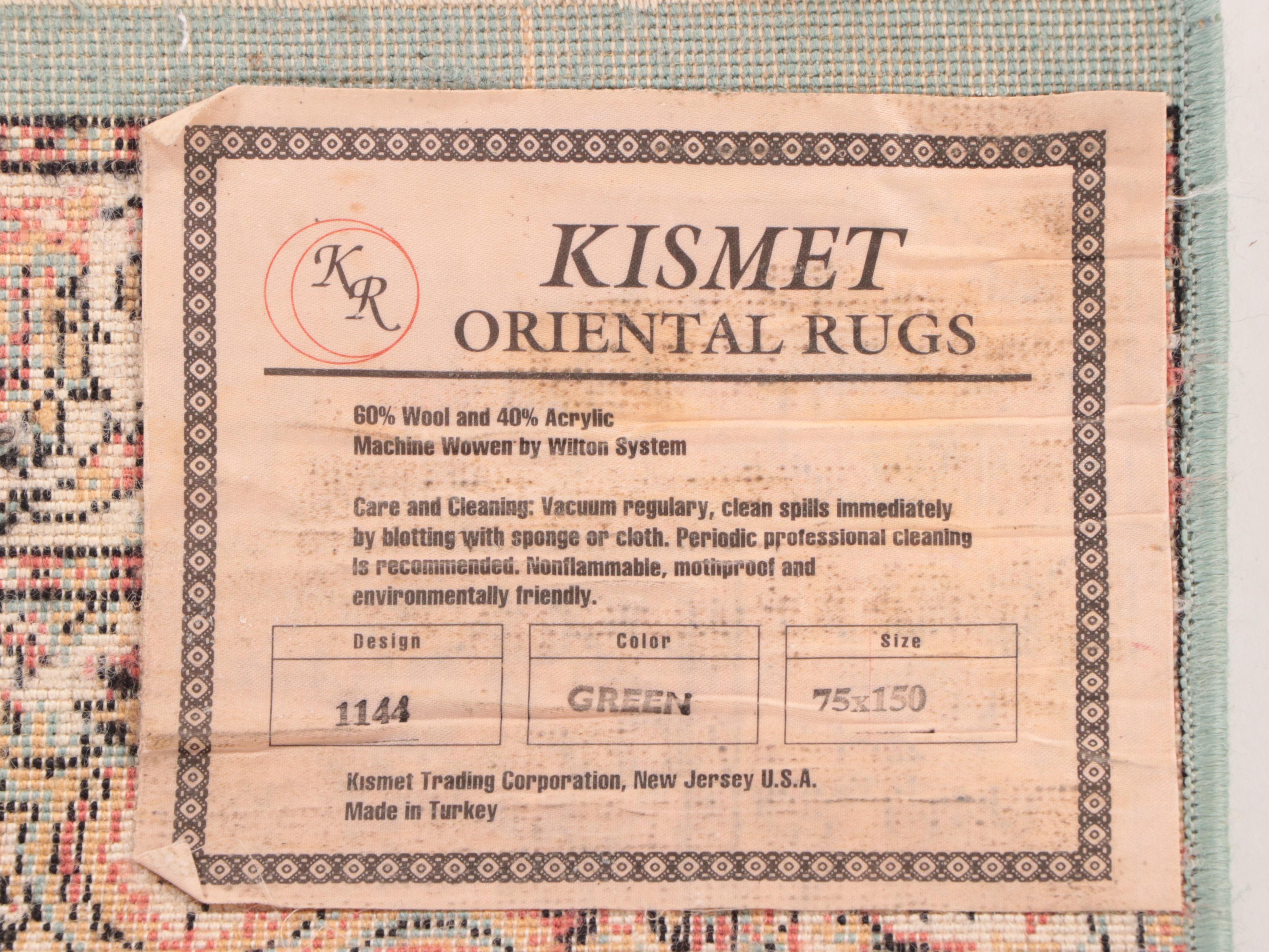 2'6 x 5'4 Machine Made Turkish Kismet Oriental Green Area Rug