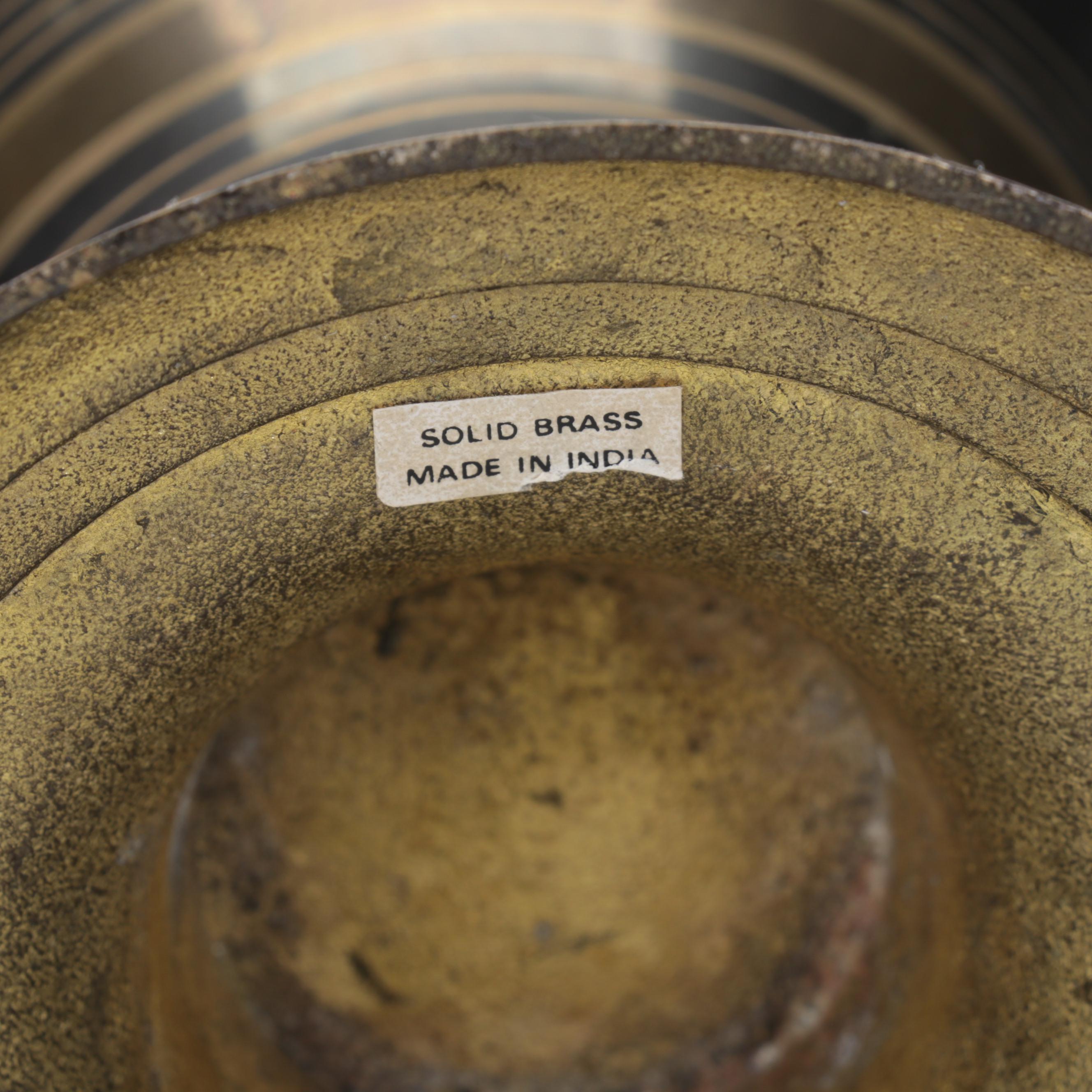 Etched Metal Vase, Brass Crane Sculpture, Duck Bookends, Salad Set and More