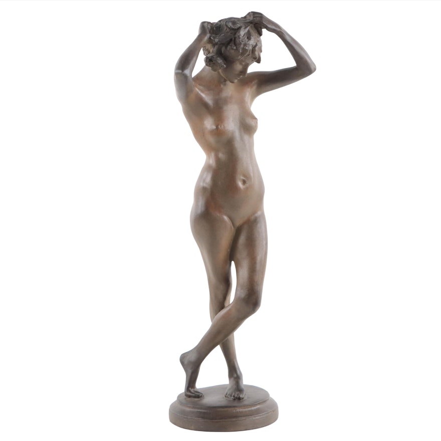 Bonded Bronze Sculpture After Edmond Thomas Quinn "Nymph"
