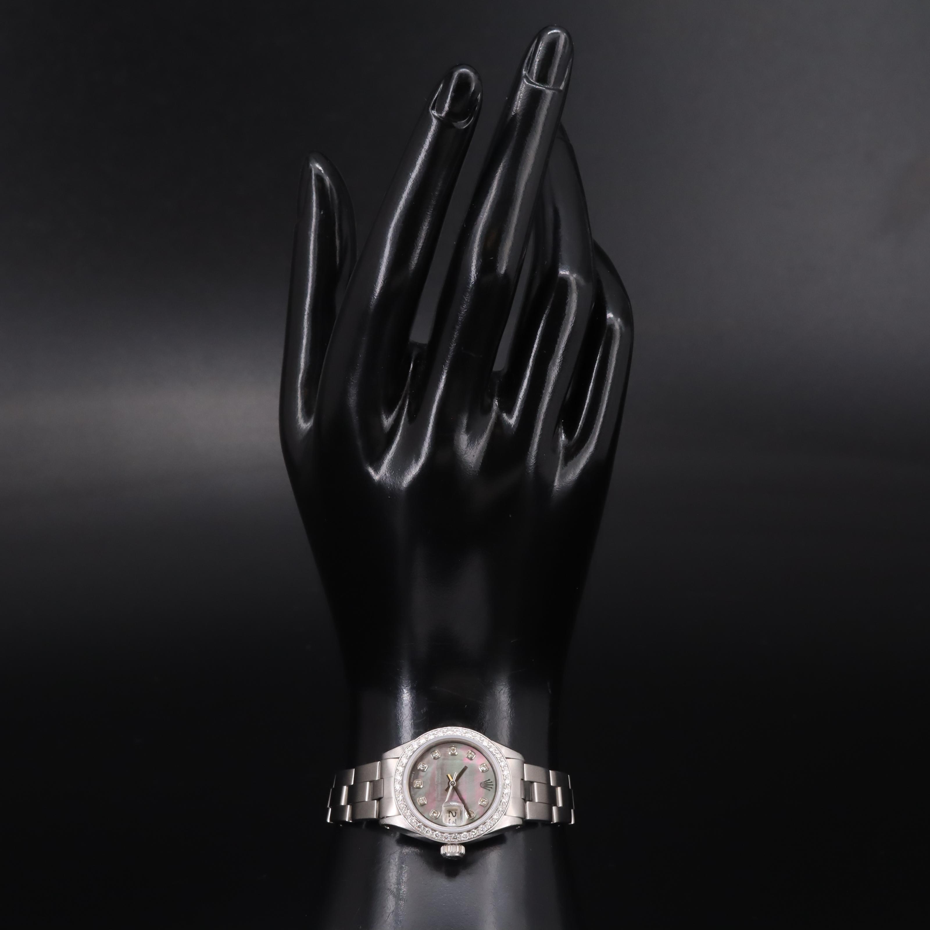 1978 Rolex Diamond Mother-of-Pearl Dial and Diamond Bezel Datejust Watch