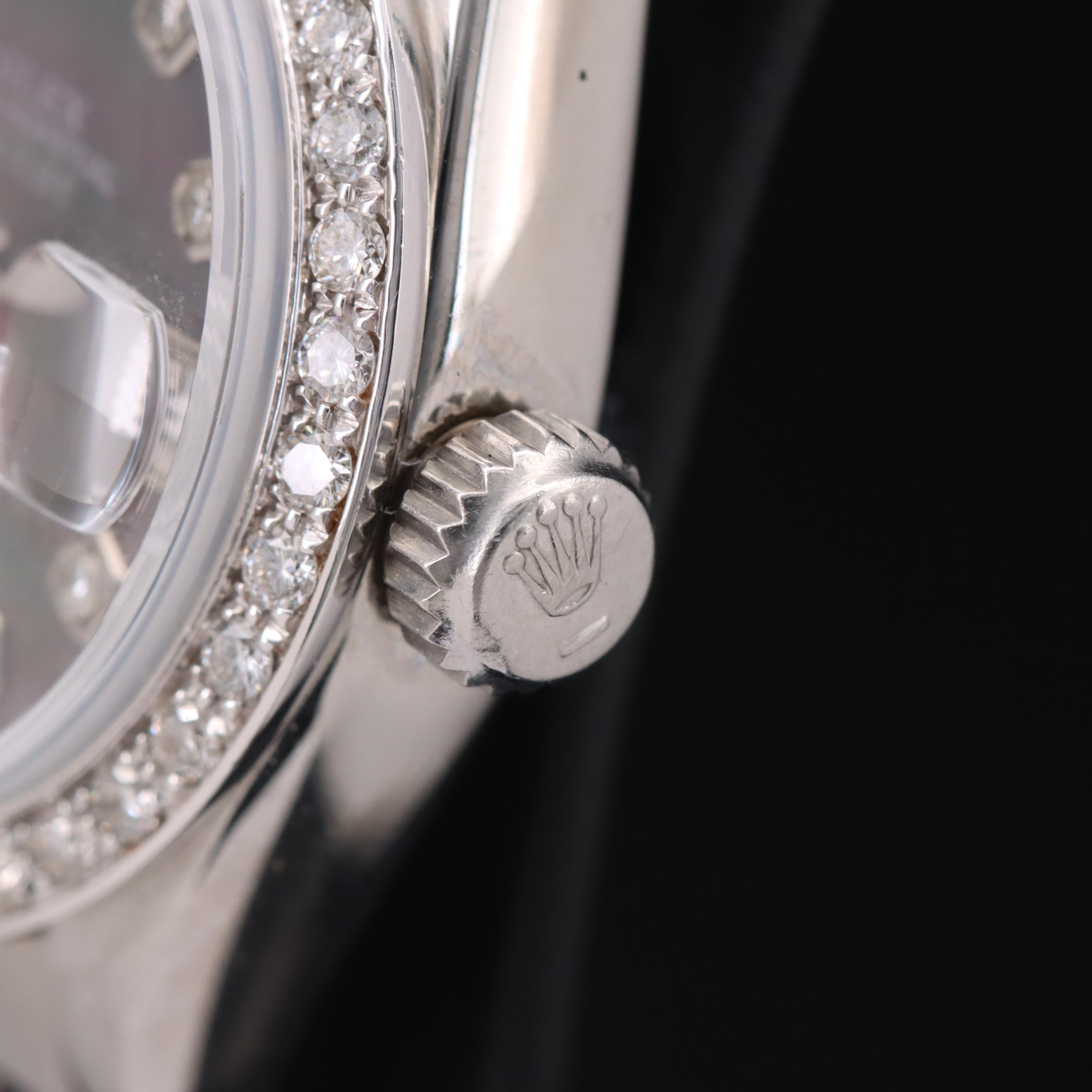 1978 Rolex Diamond Mother-of-Pearl Dial and Diamond Bezel Datejust Watch
