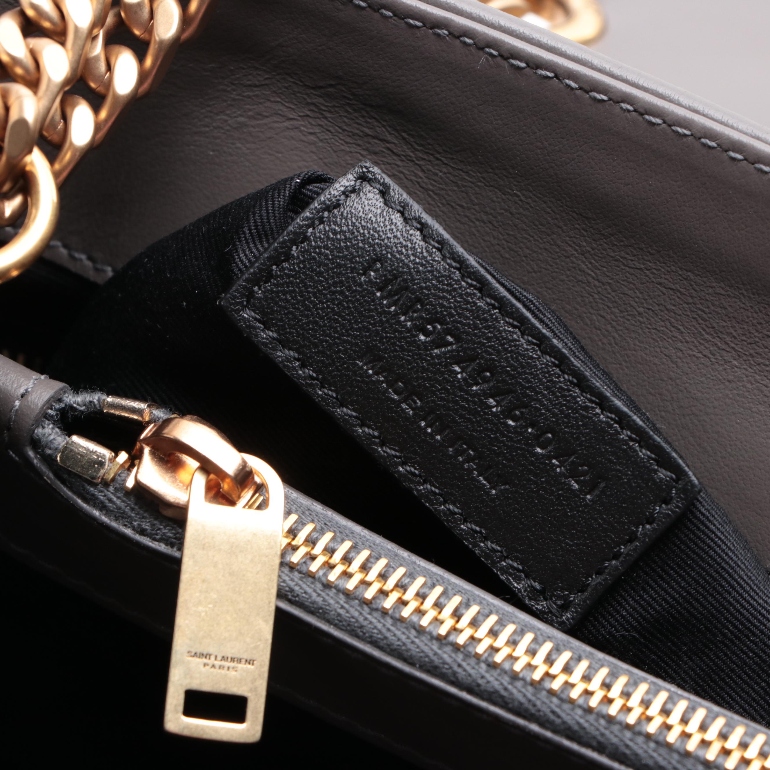 Saint Laurent Medium LouLou Chain Shoulder Bag in Chevron Quilted Leather