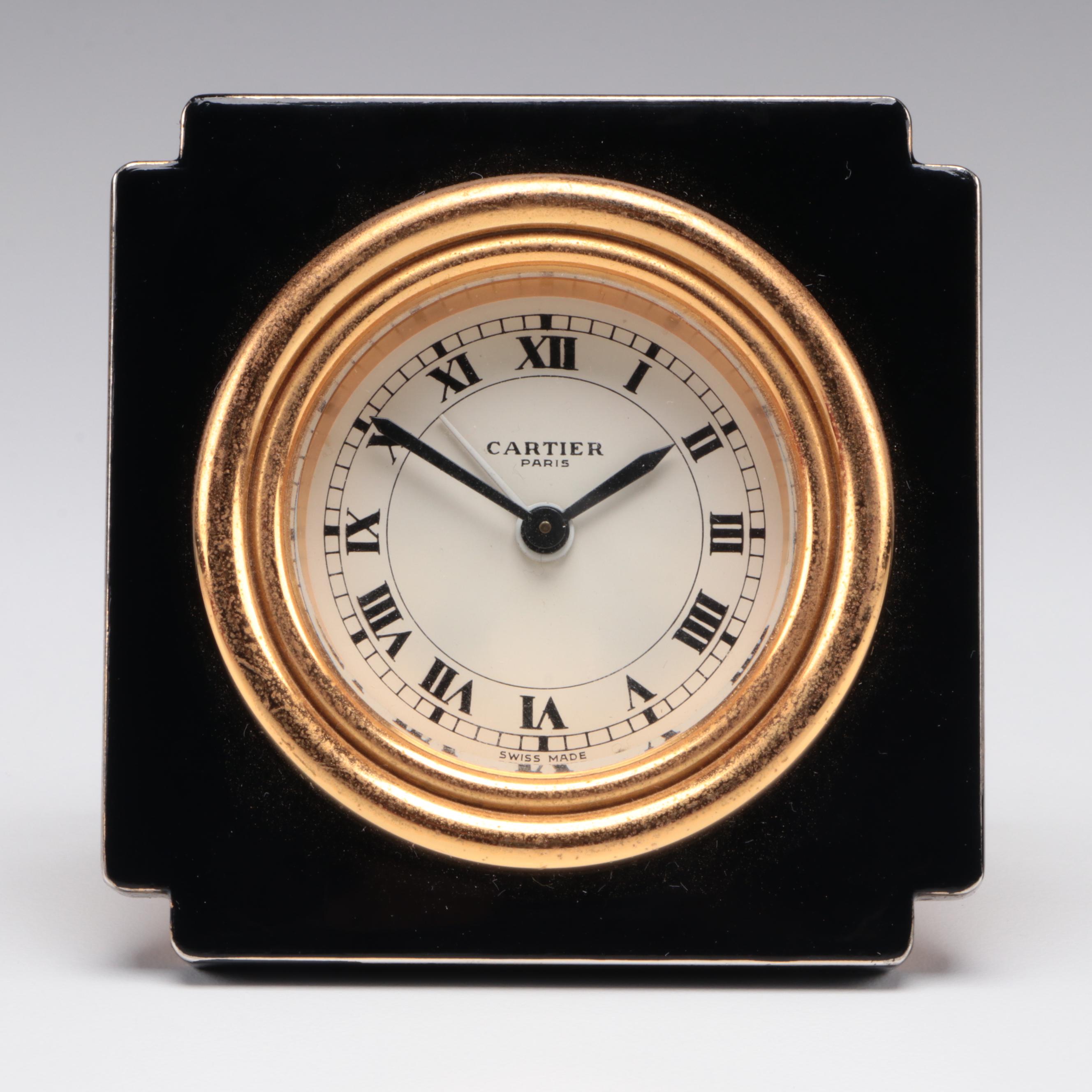 Cartier Travel Alarm Clock with Original Box