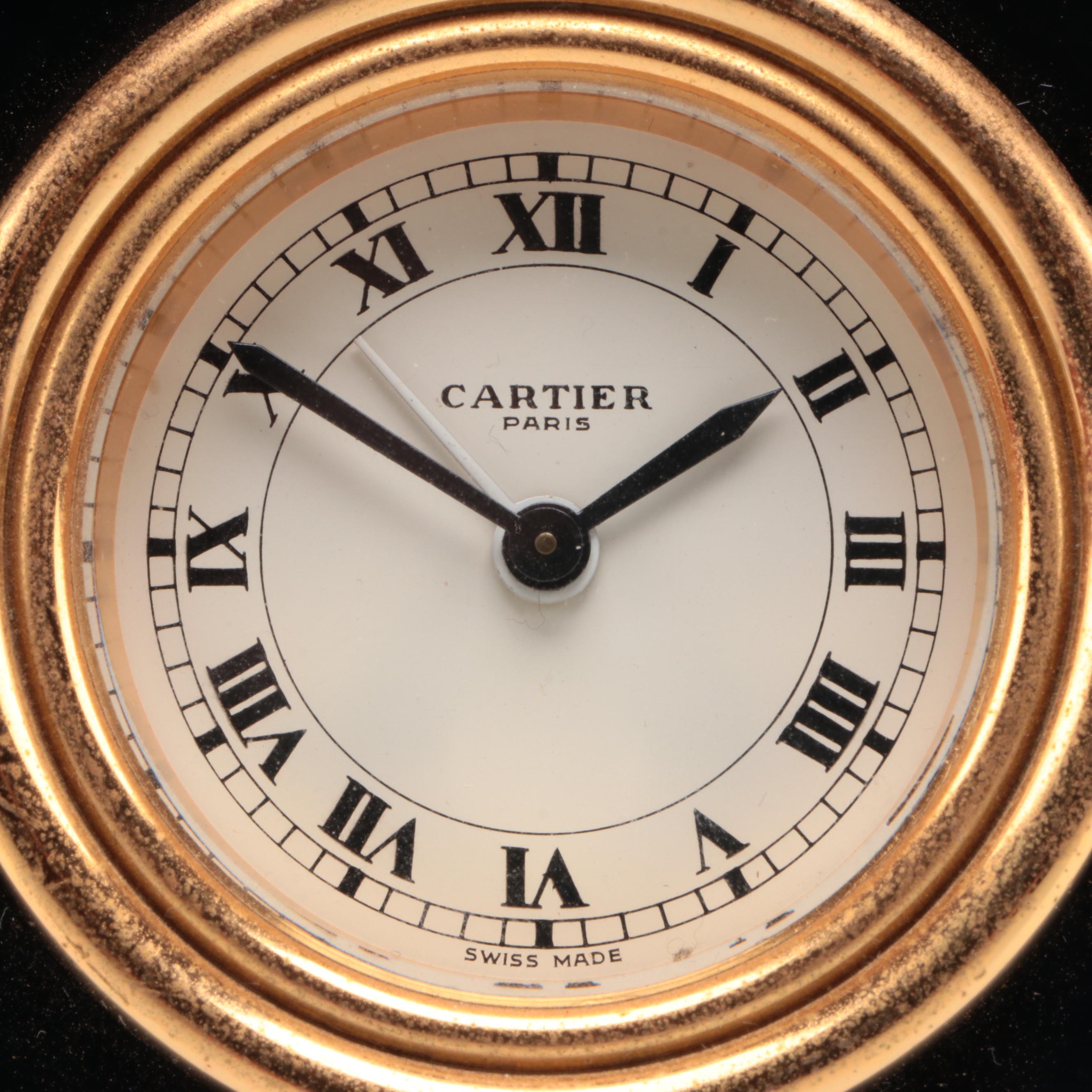 Cartier Travel Alarm Clock with Original Box